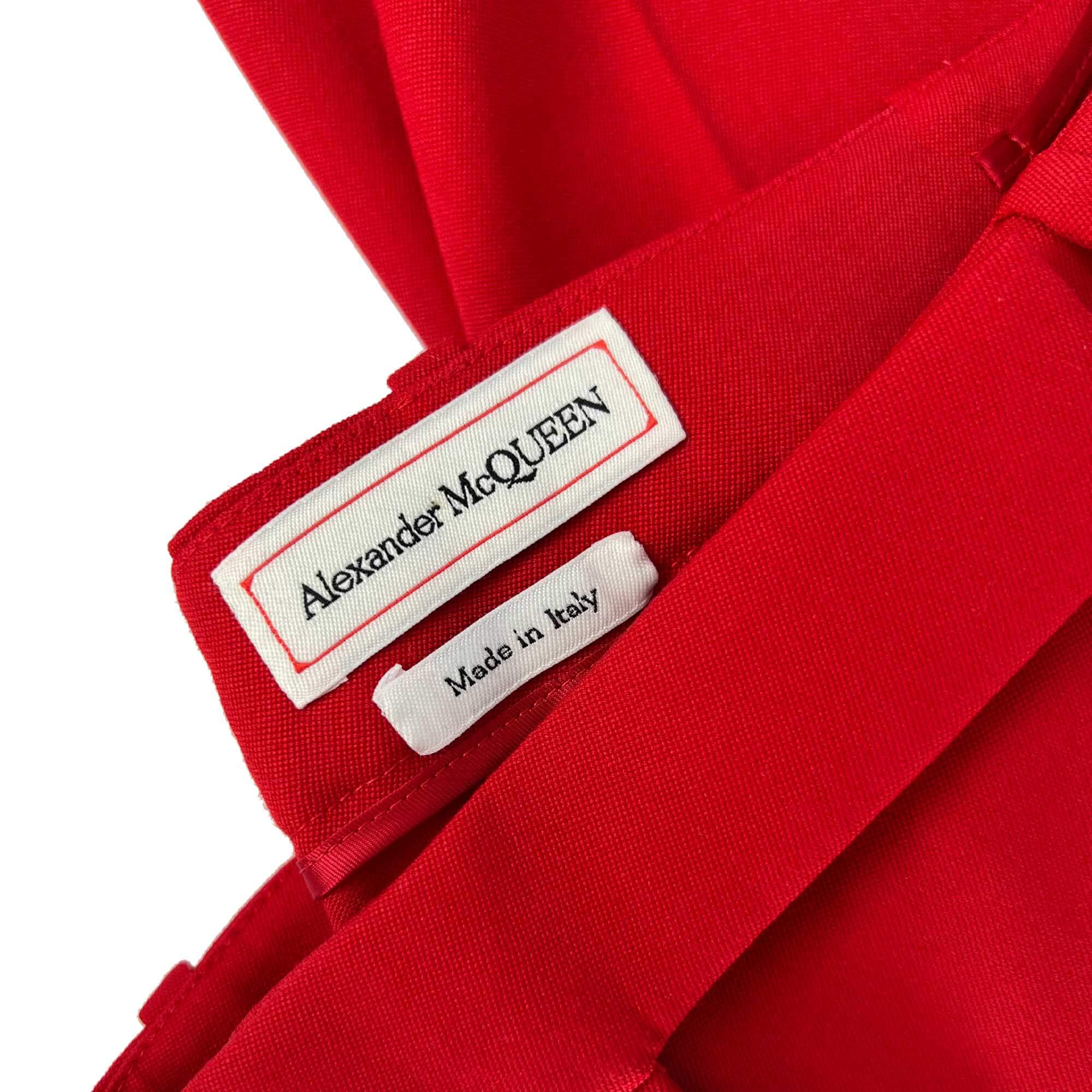 Alexander McQueen Red Flared Trousers