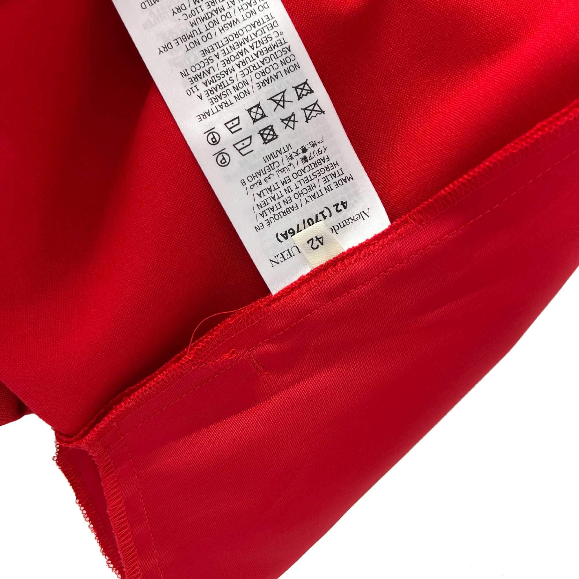 Alexander McQueen Red Flared Trousers