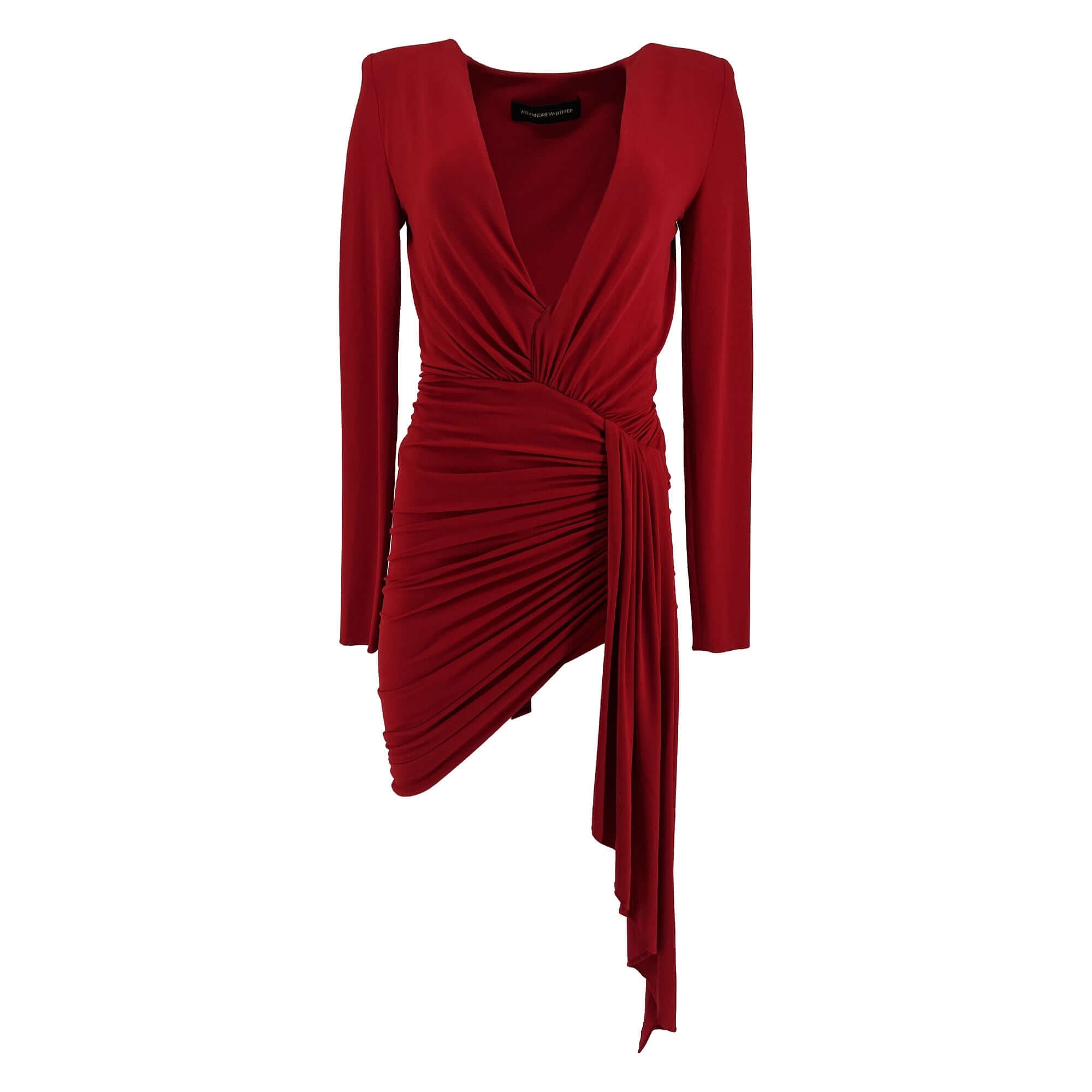Alexander Vauthier Draped Lurex Mini Bodysuit Dress