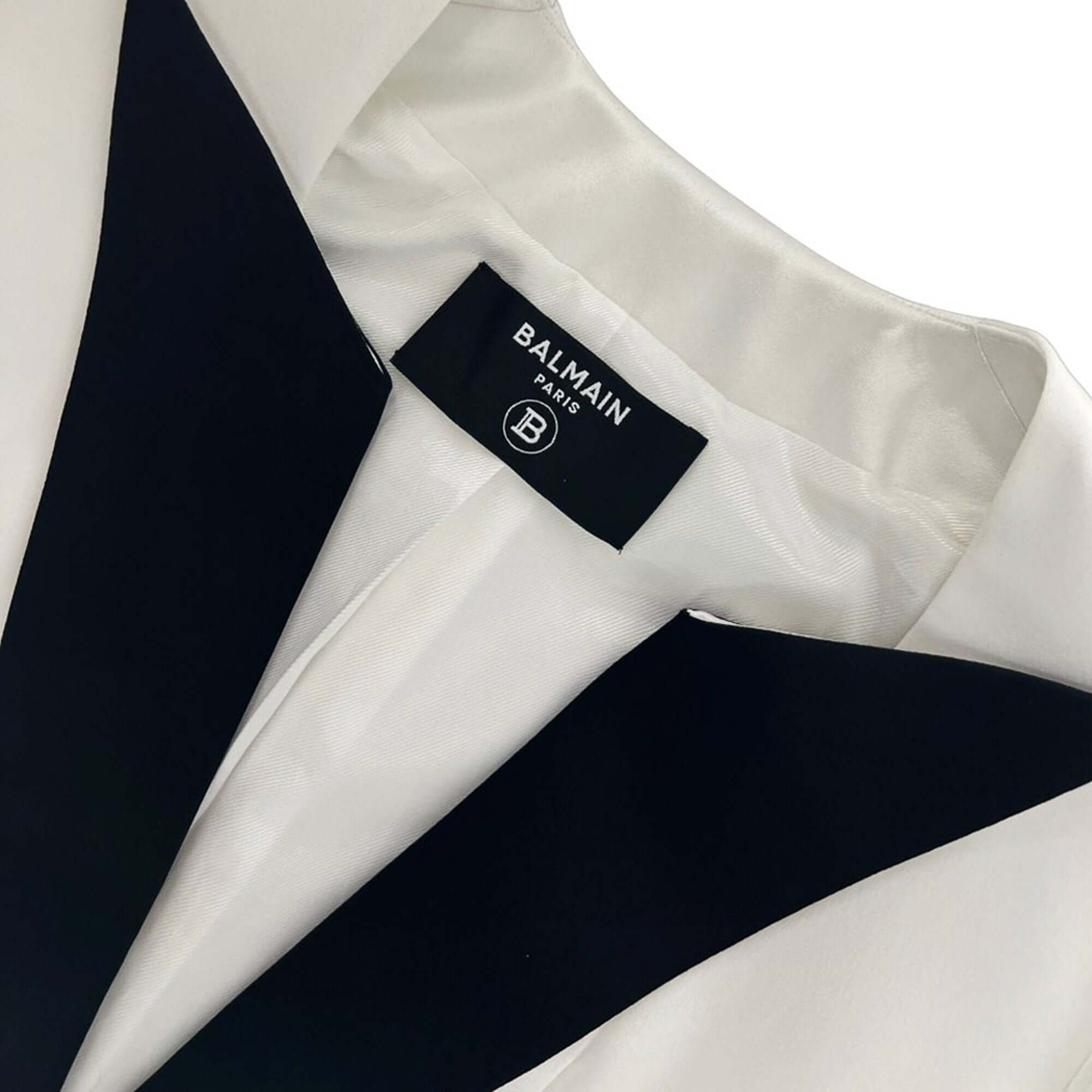 Balmain Black Paris white tuxedo blazer jacket