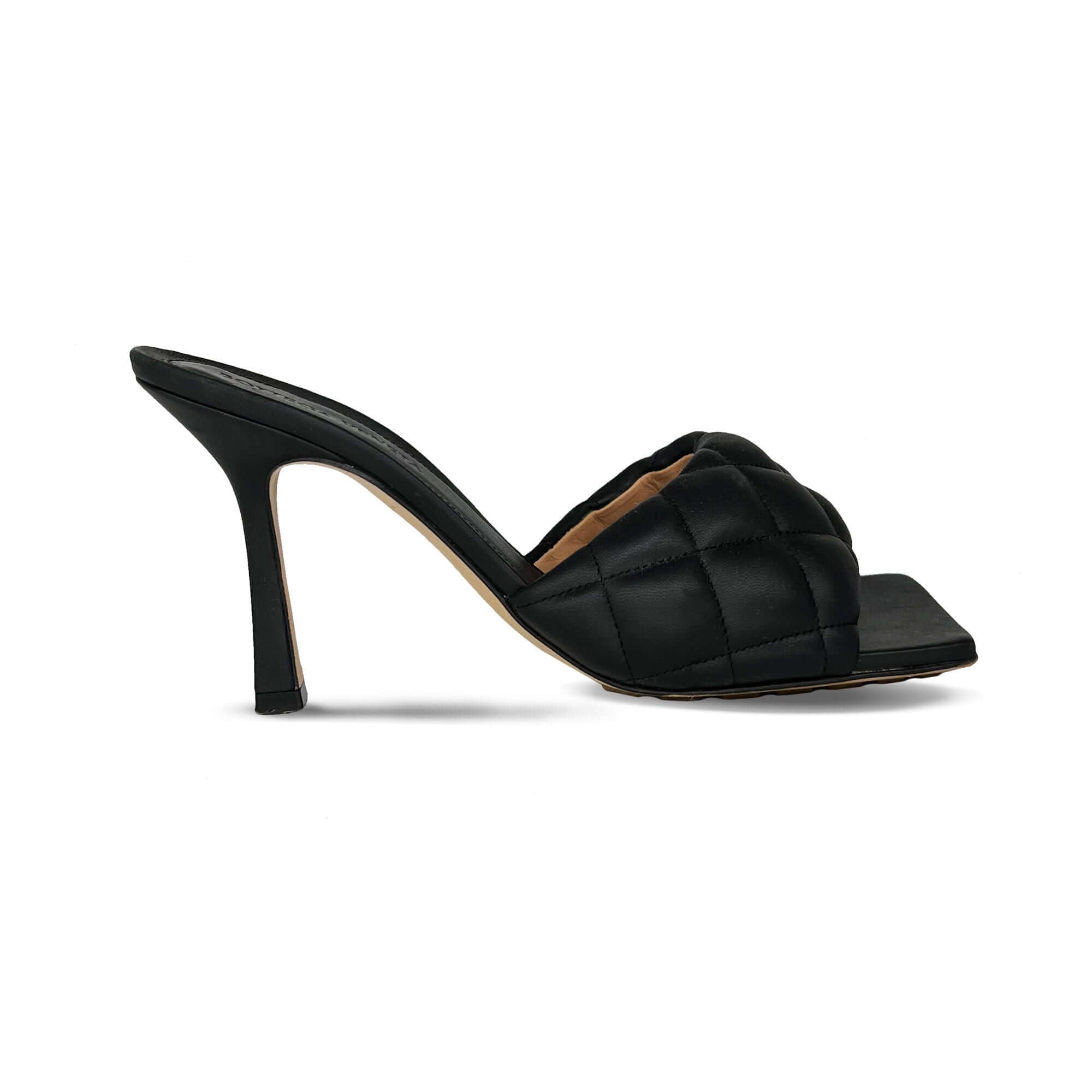 Bottega Veneta black square-toe mules