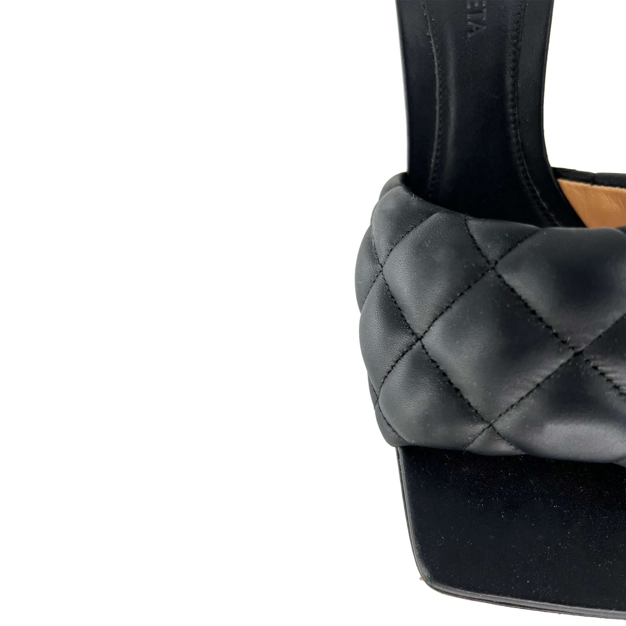 Bottega Veneta black square-toe mules