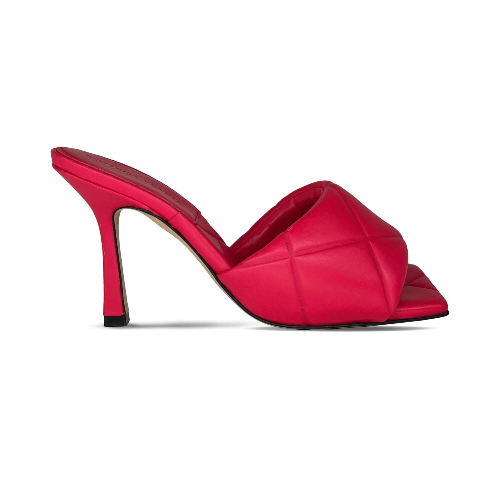 Bottega Veneta pink square-toe mules