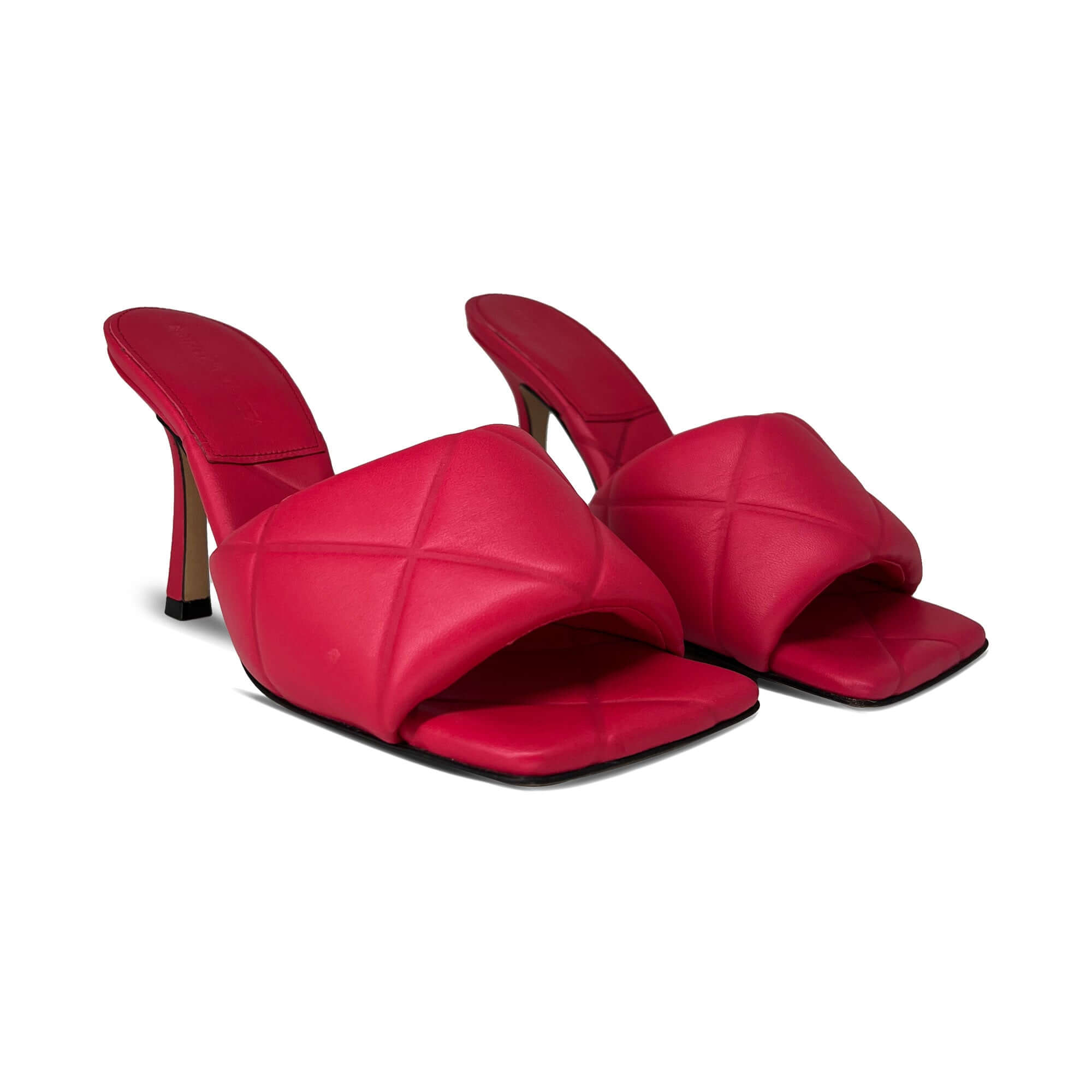 Bottega Veneta pink square-toe mules