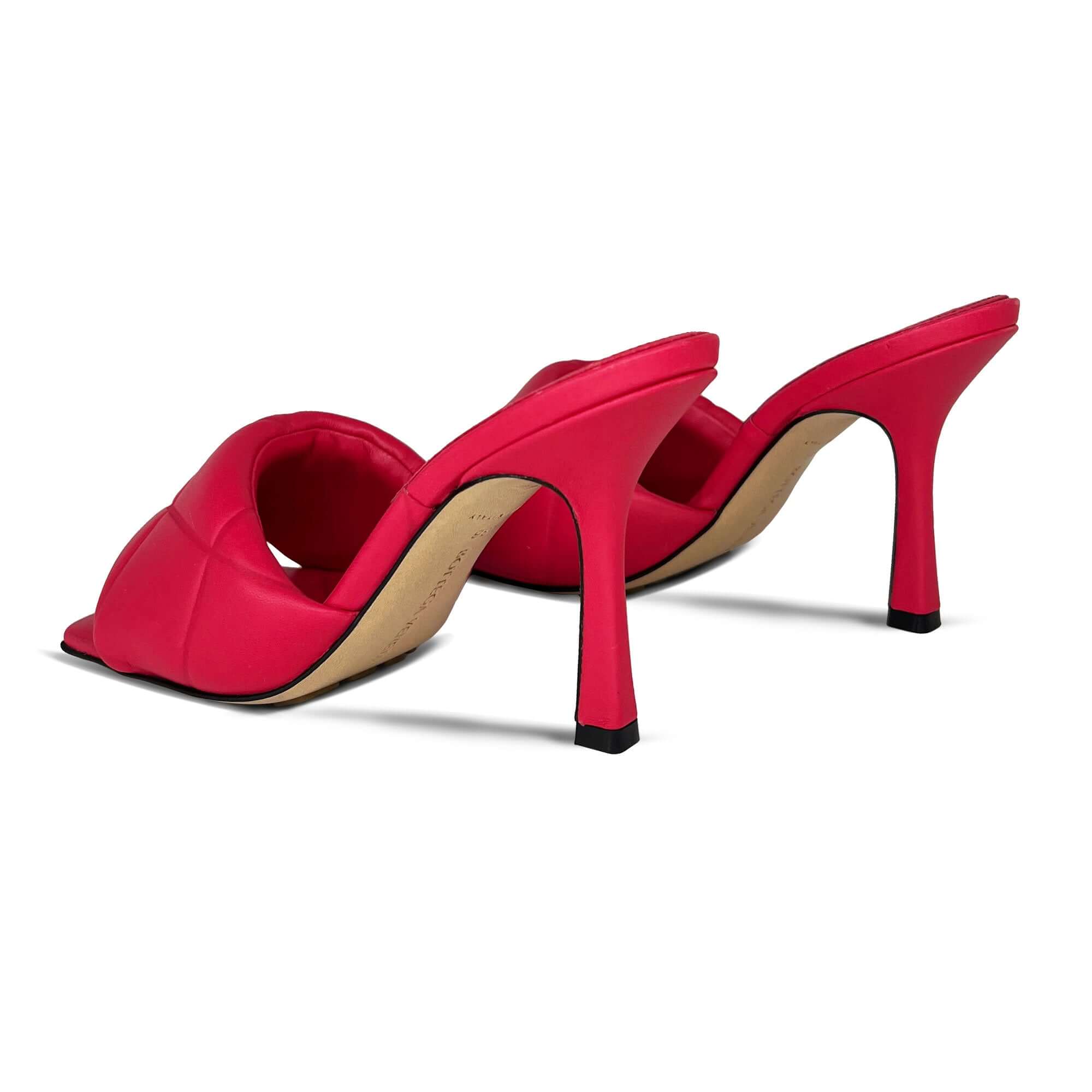Bottega Veneta pink square-toe mules