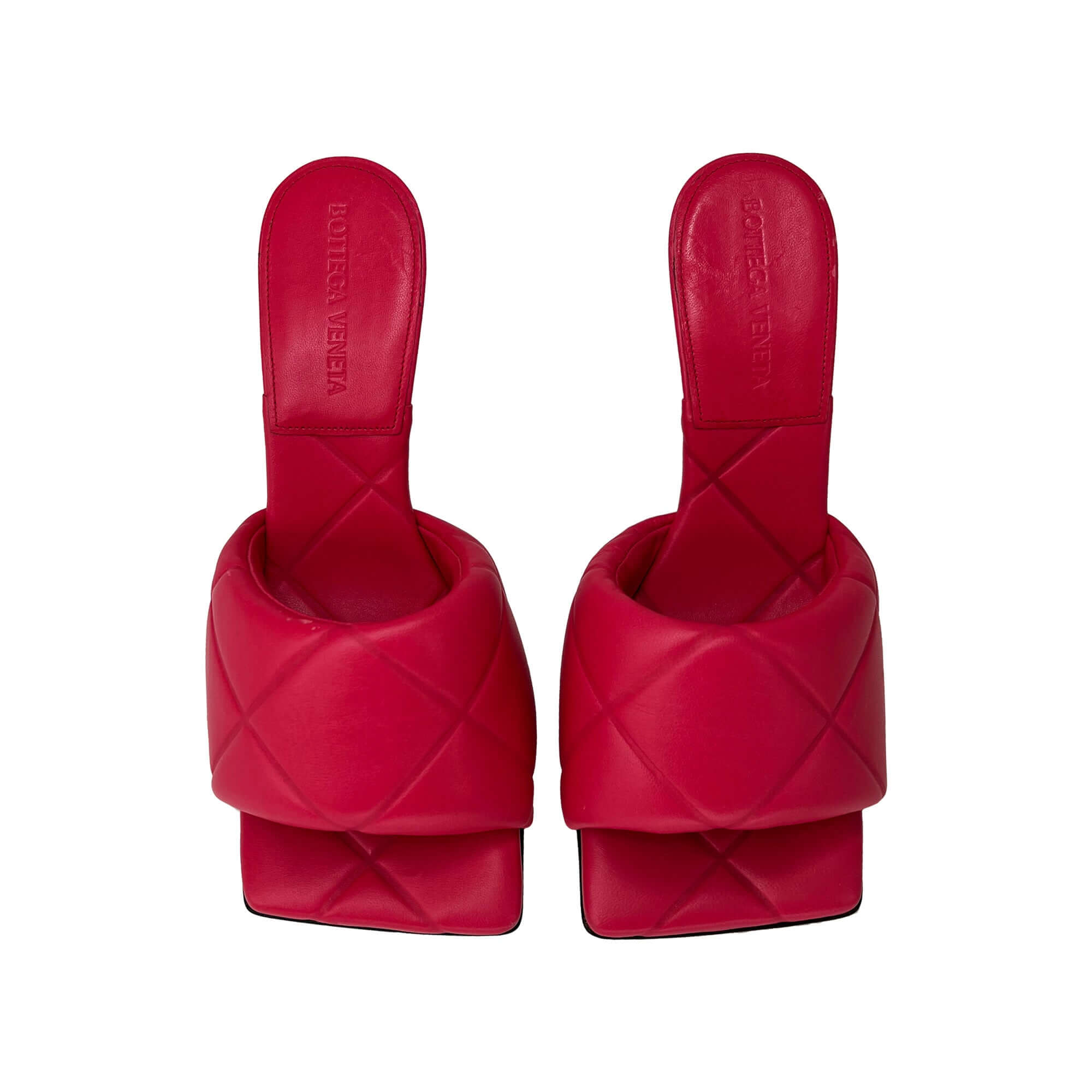 Bottega Veneta pink square-toe mules