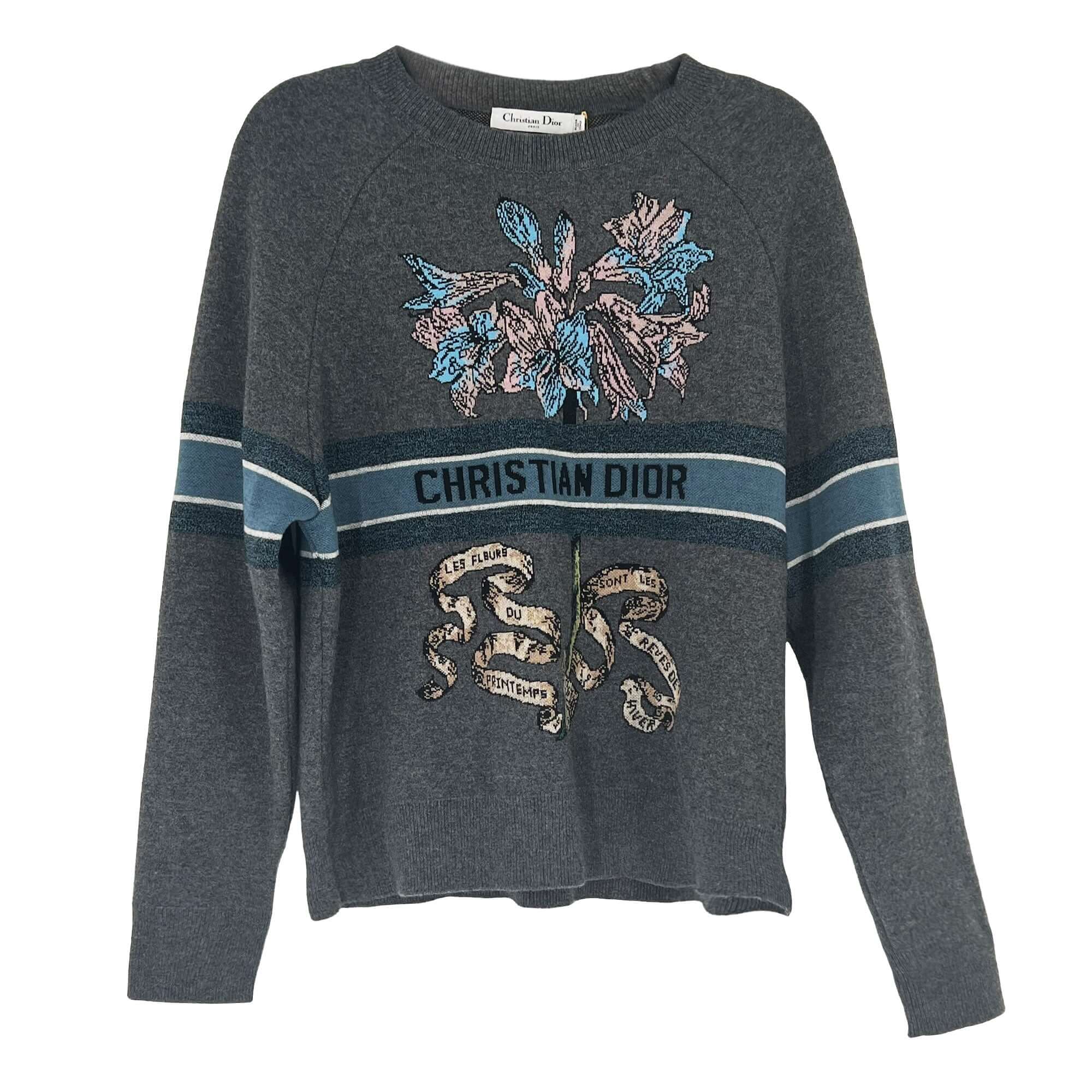 Christian Dior fleurs bibliques cashmere & wool sweater