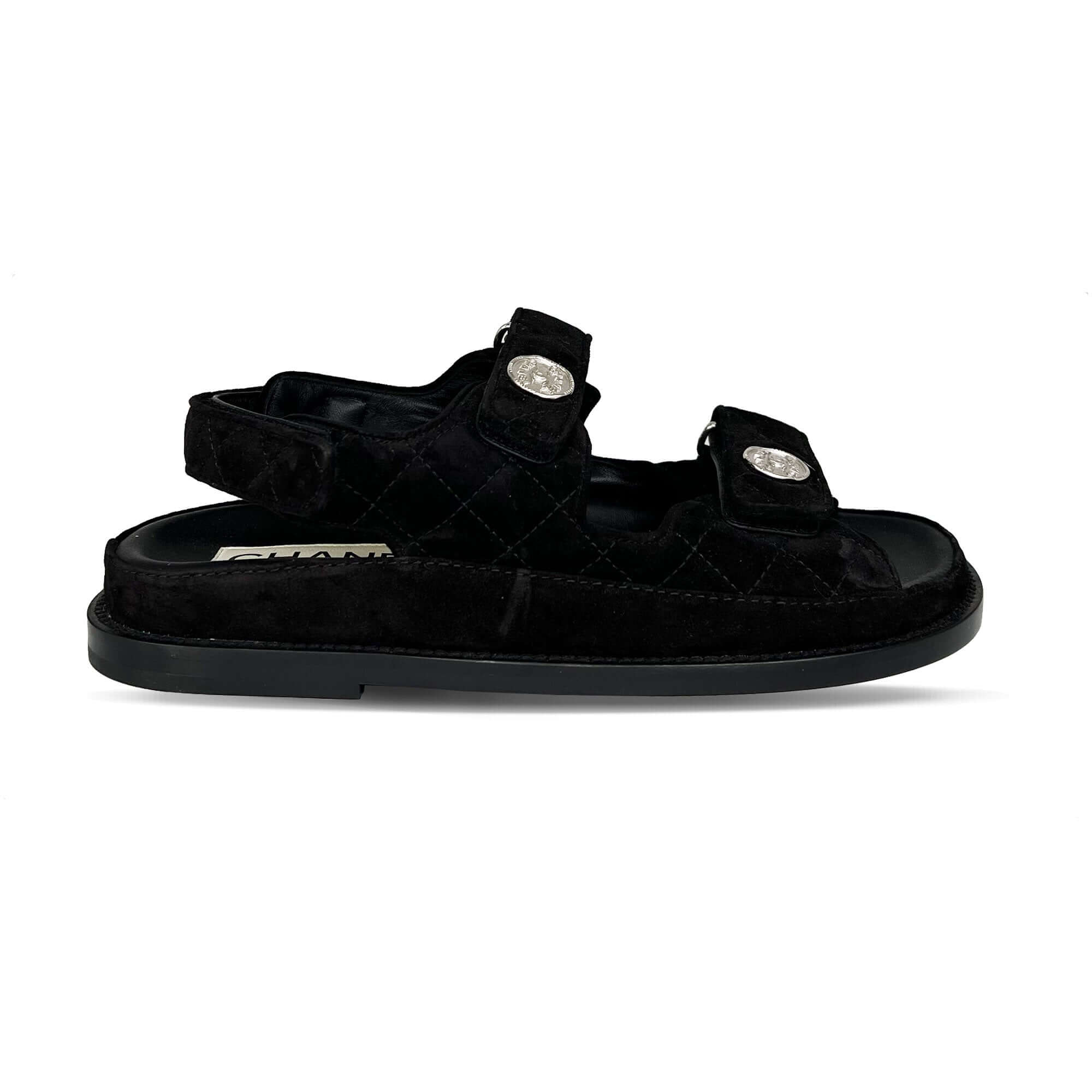 Chanel dad suede sandals