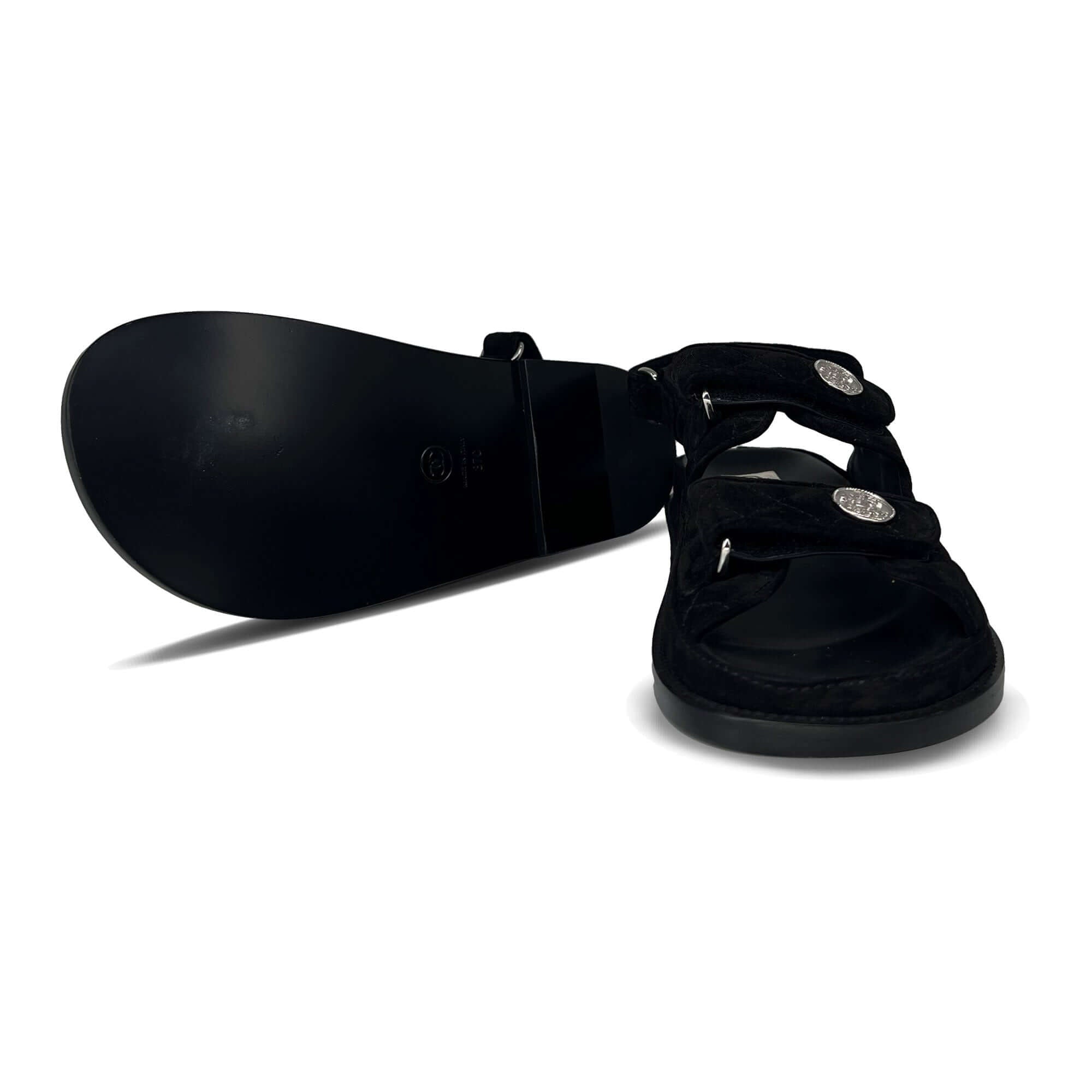 Chanel dad suede sandals