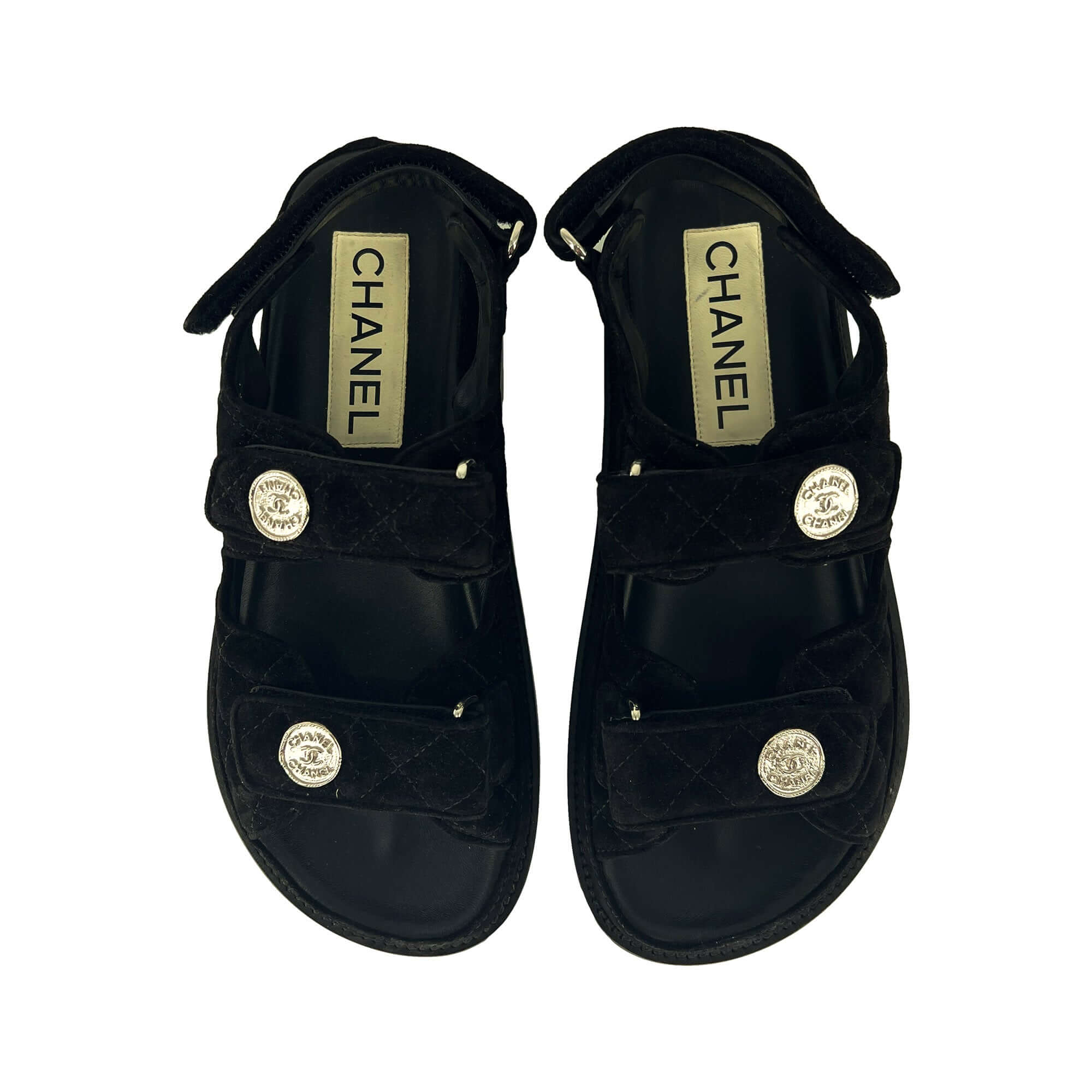 Chanel dad suede sandals
