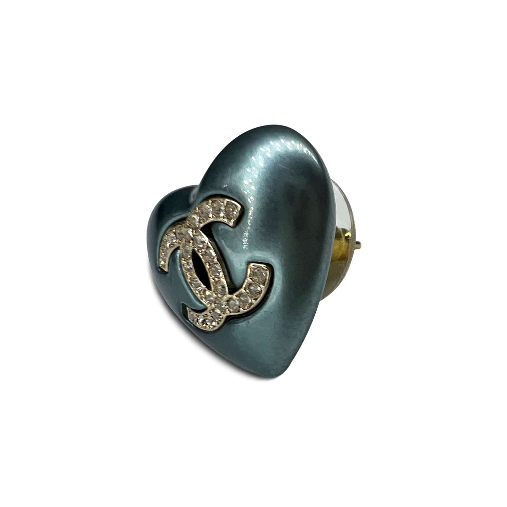Chanel Heart Shape Pearl Earrings