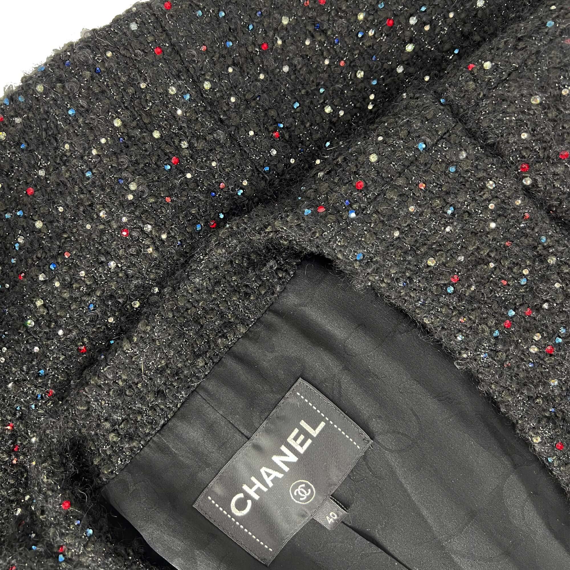 Chanel Wool Tweed Crystal Novelty Button Jacket/Dress