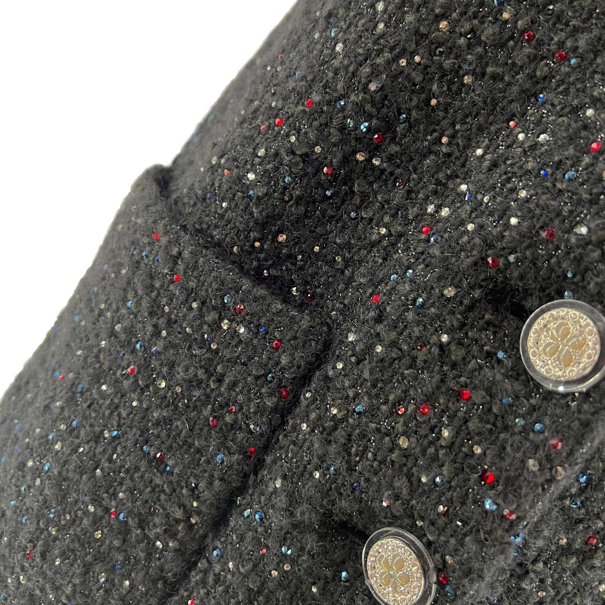 Chanel Wool Tweed Crystal Novelty Button Jacket/Dress