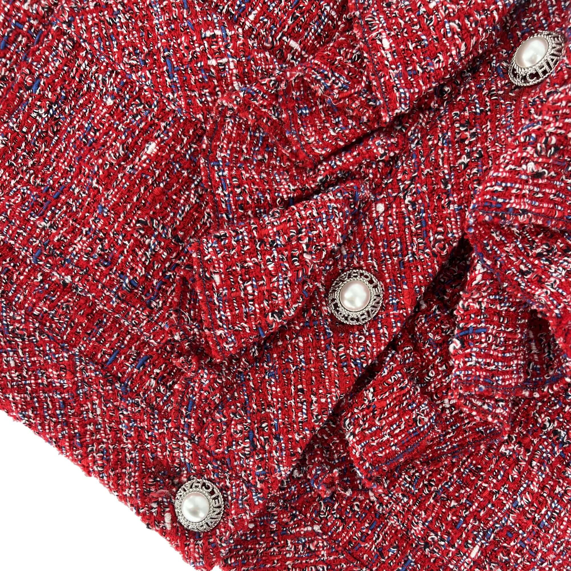 Chanel scarlet red tweed jacket