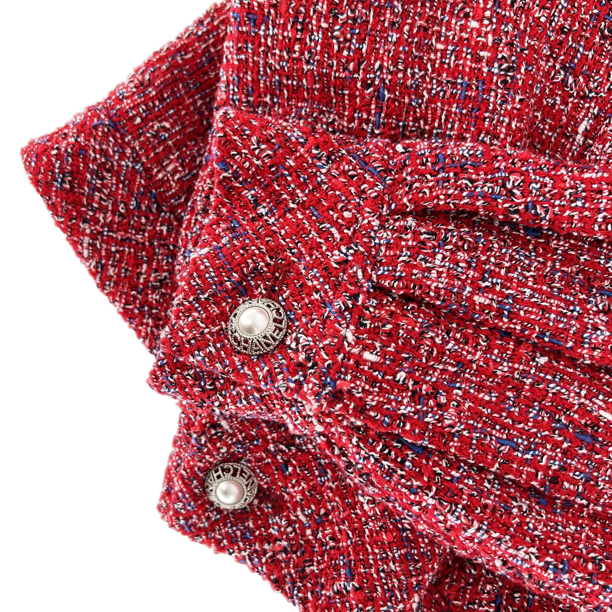 Chanel scarlet red tweed jacket