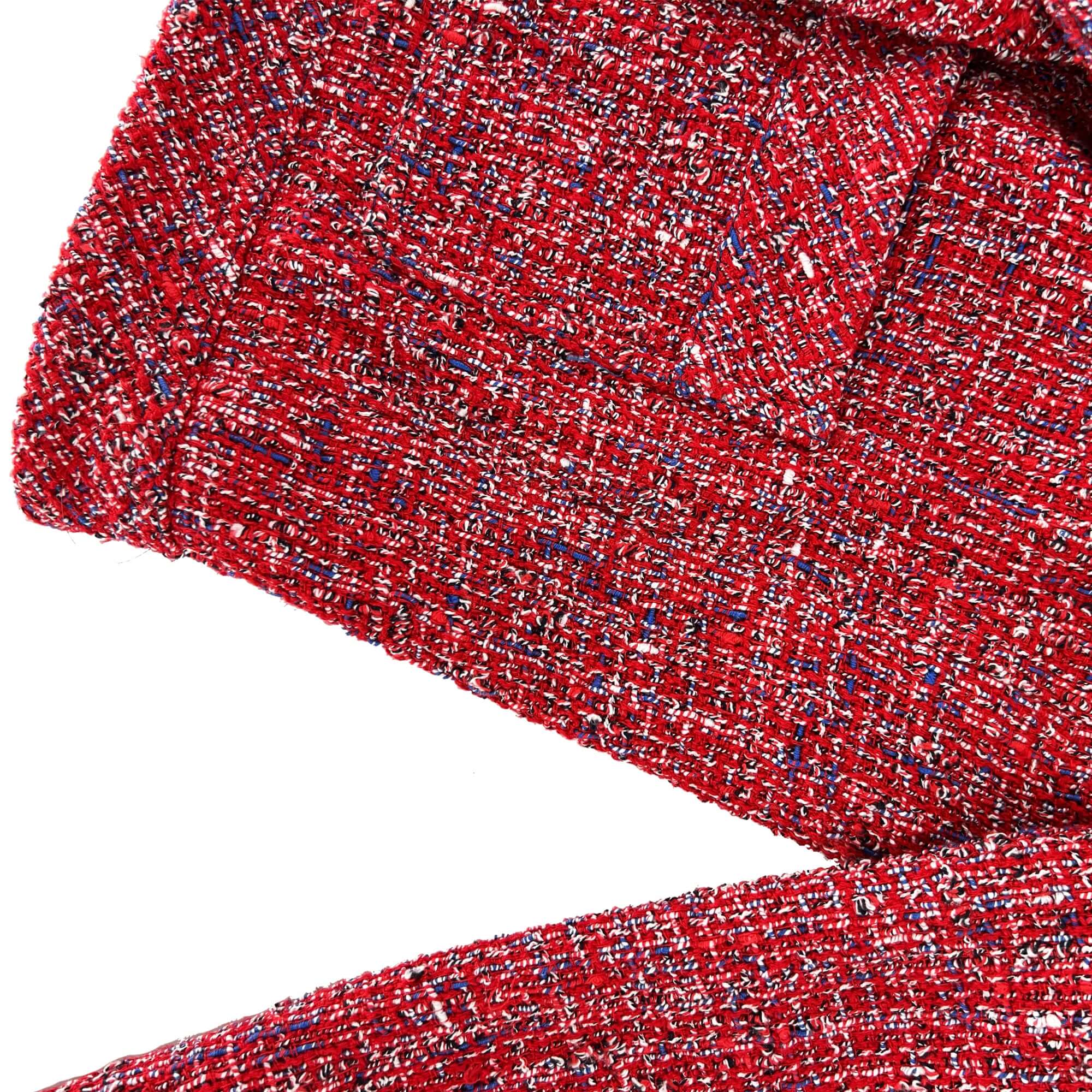 Chanel scarlet red tweed jacket