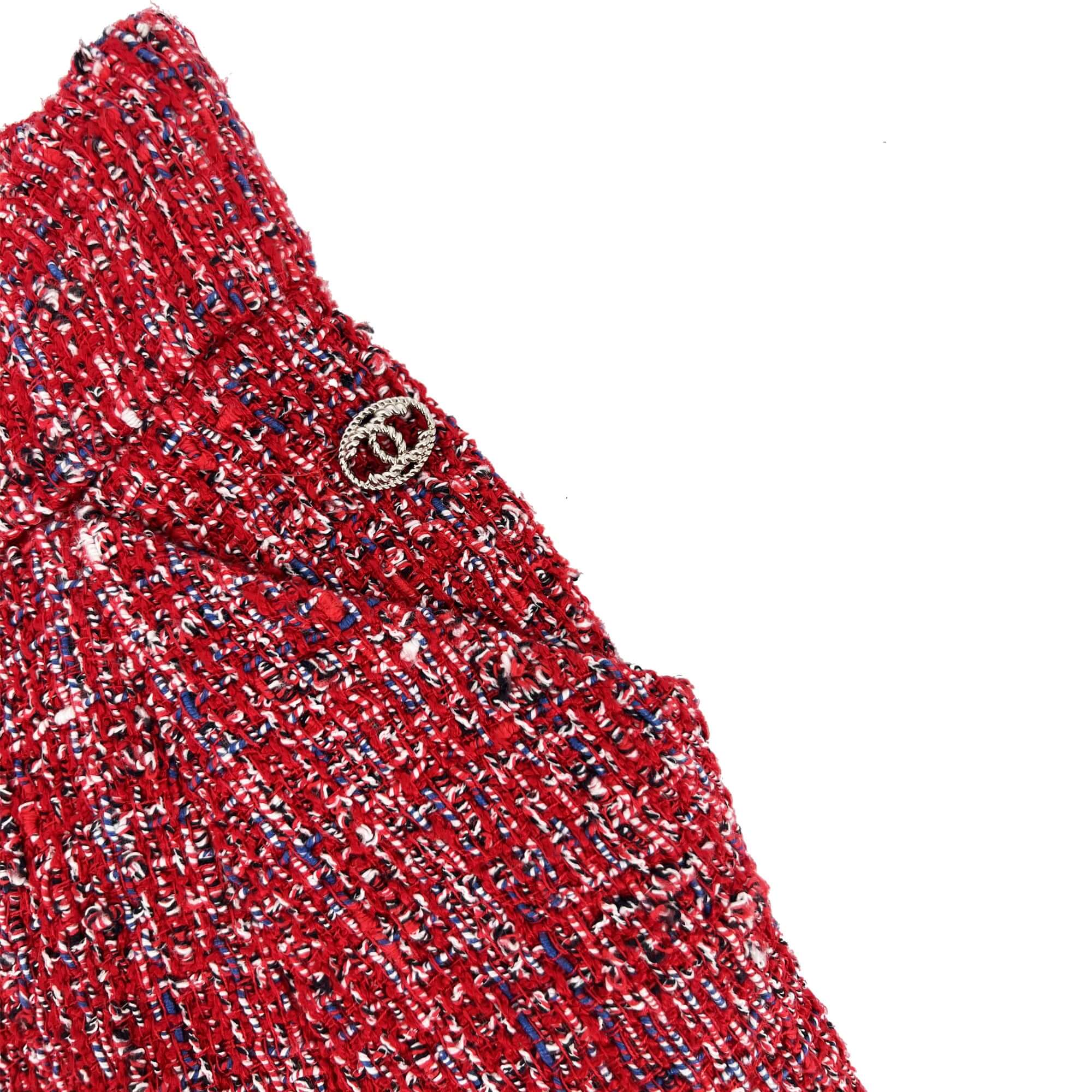 Chanel scarlet red tweed skirt