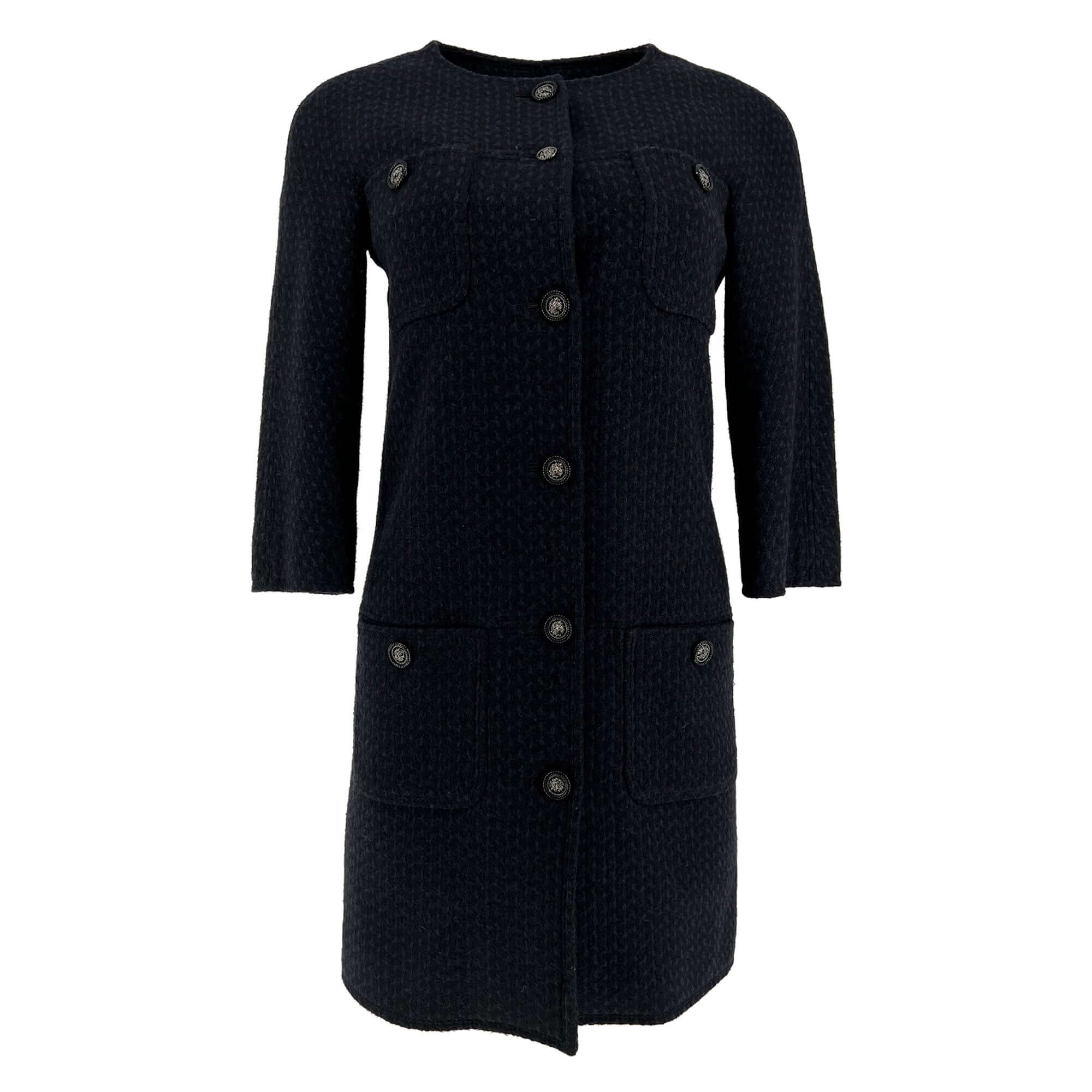 Chanel wool navy and black coat/dress