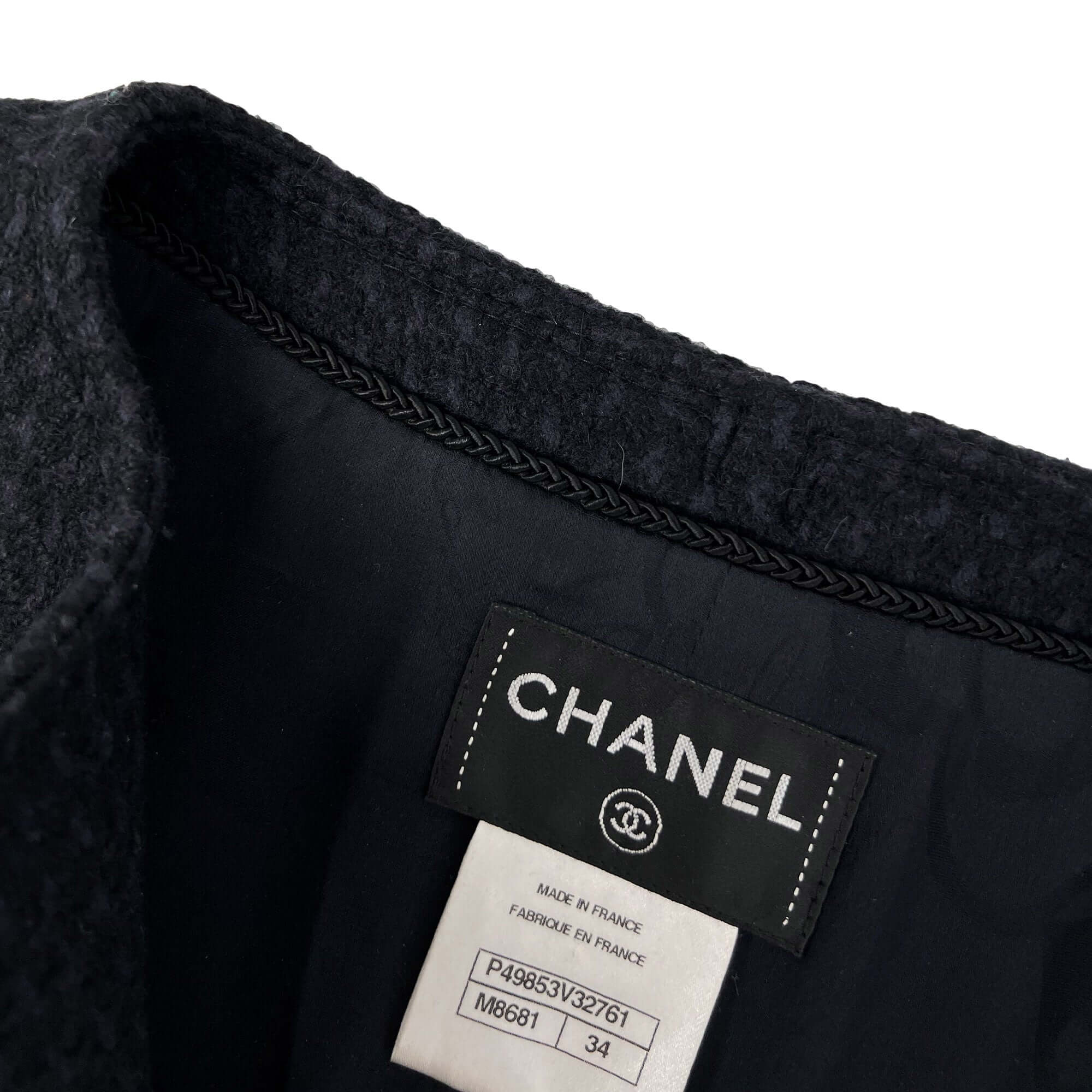Chanel wool navy and black coat/dress