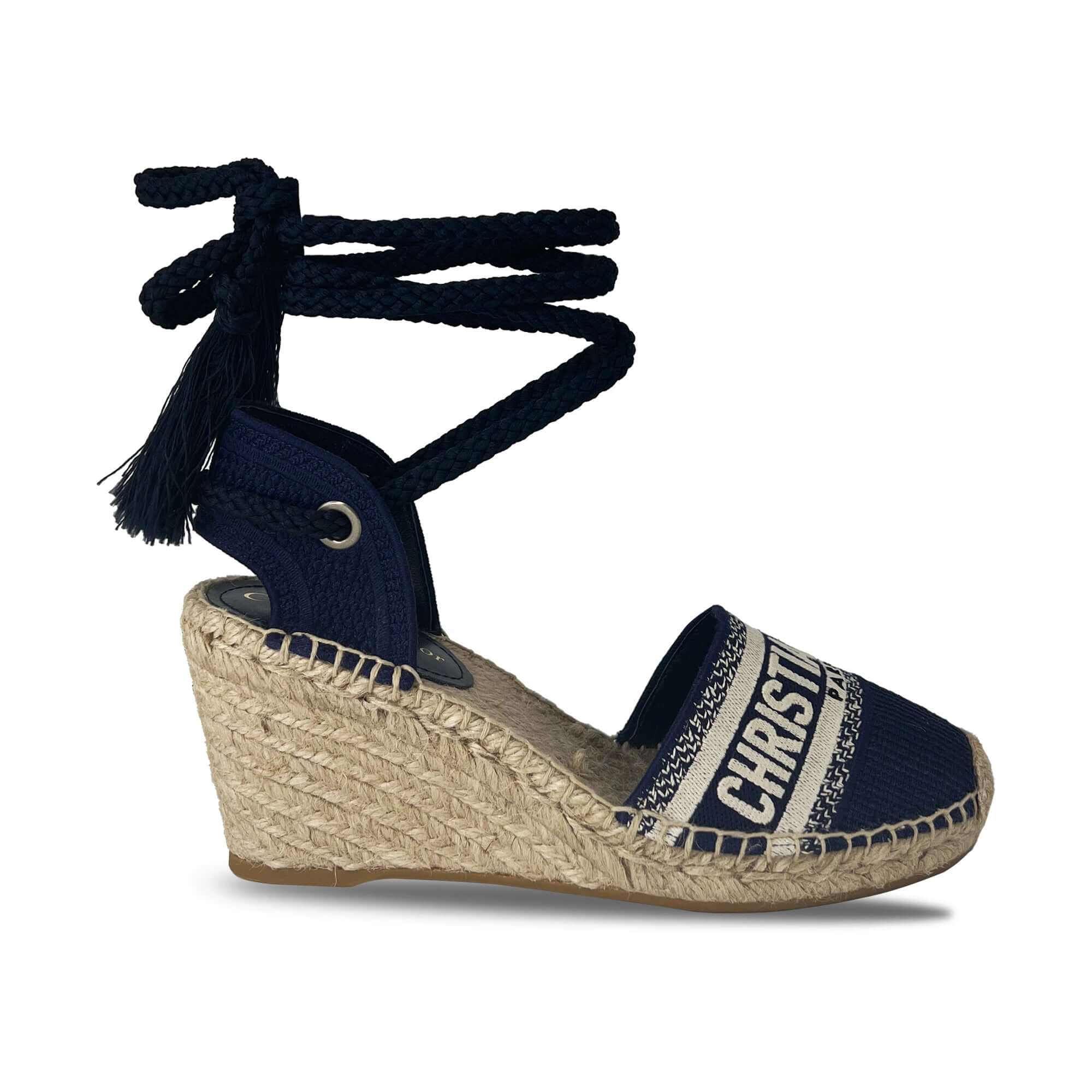 Dior printed fringe trim accent Espadrilles