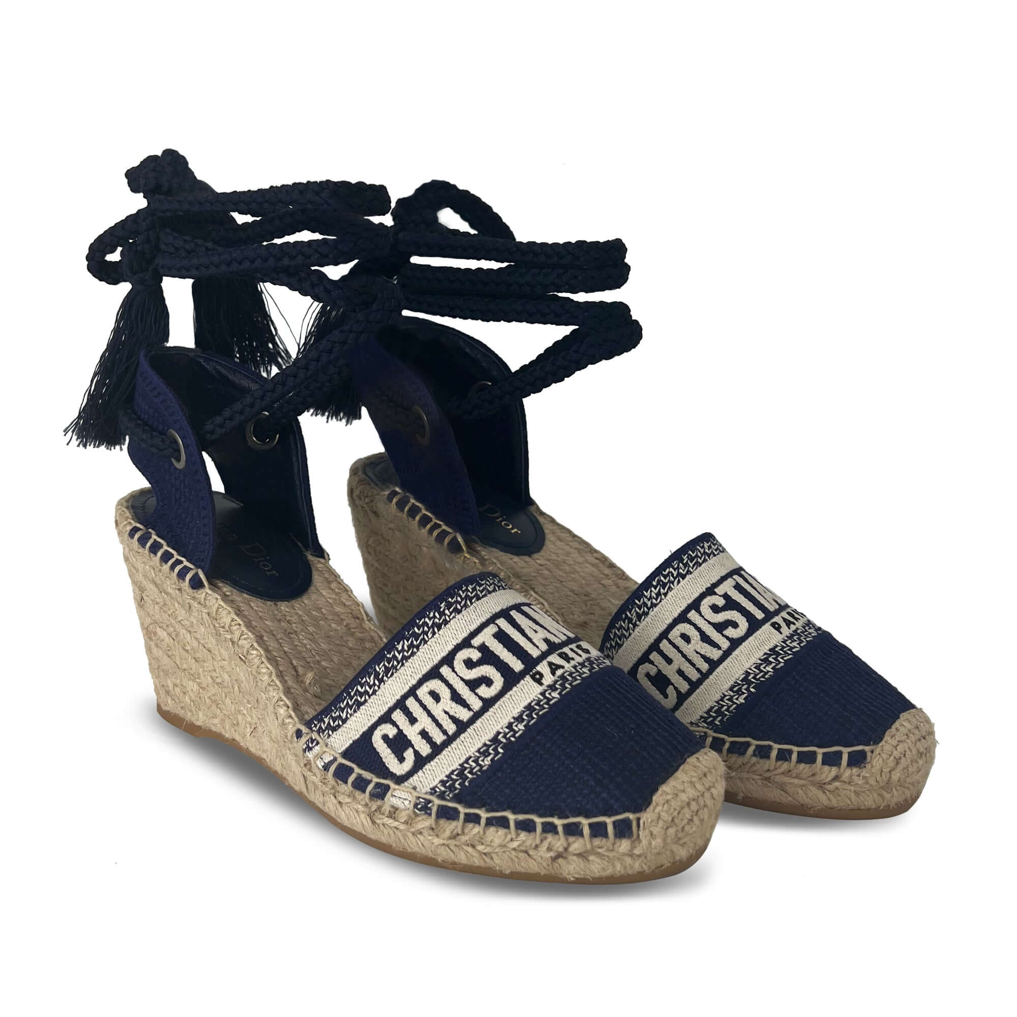 Dior printed fringe trim accent Espadrilles
