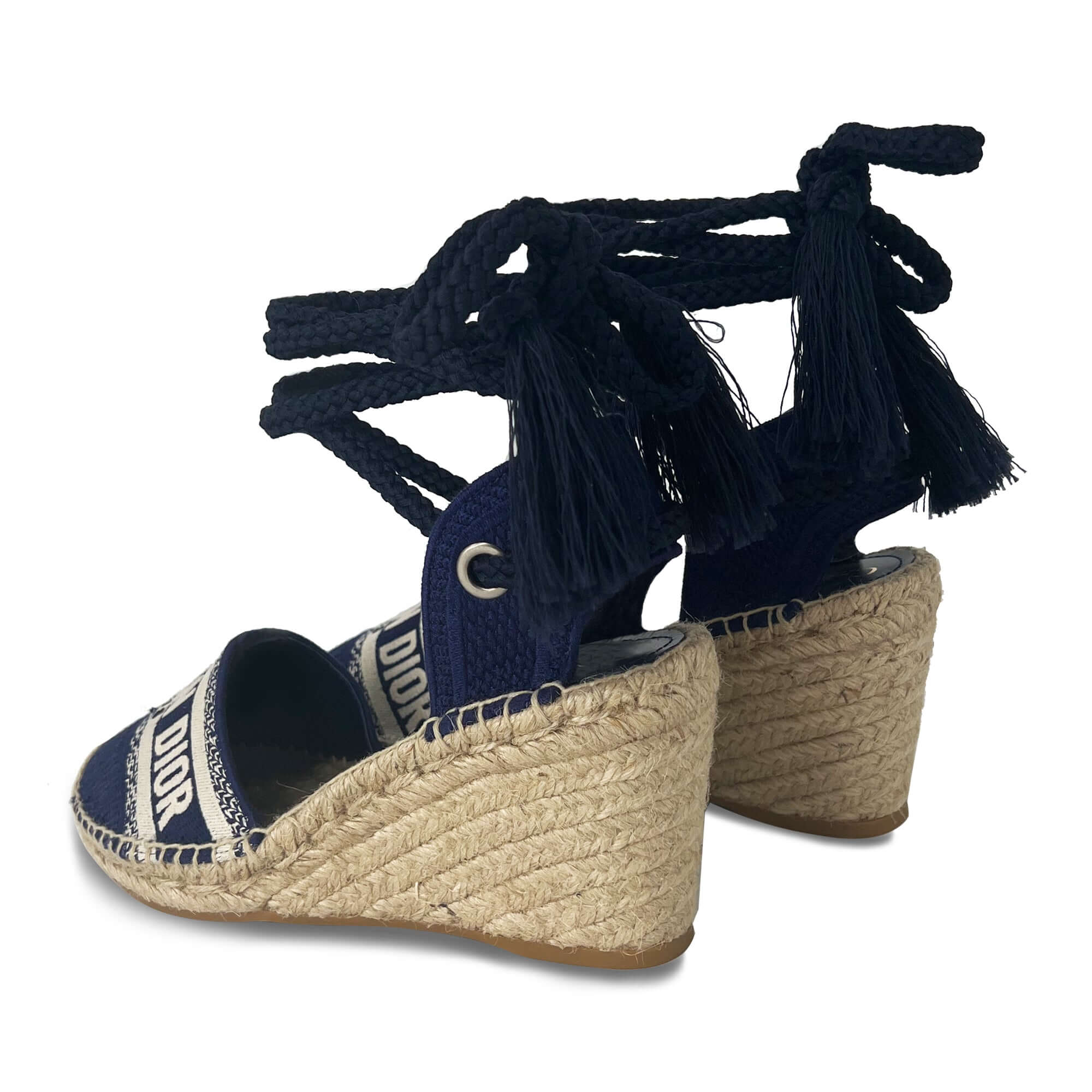 Dior printed fringe trim accent Espadrilles