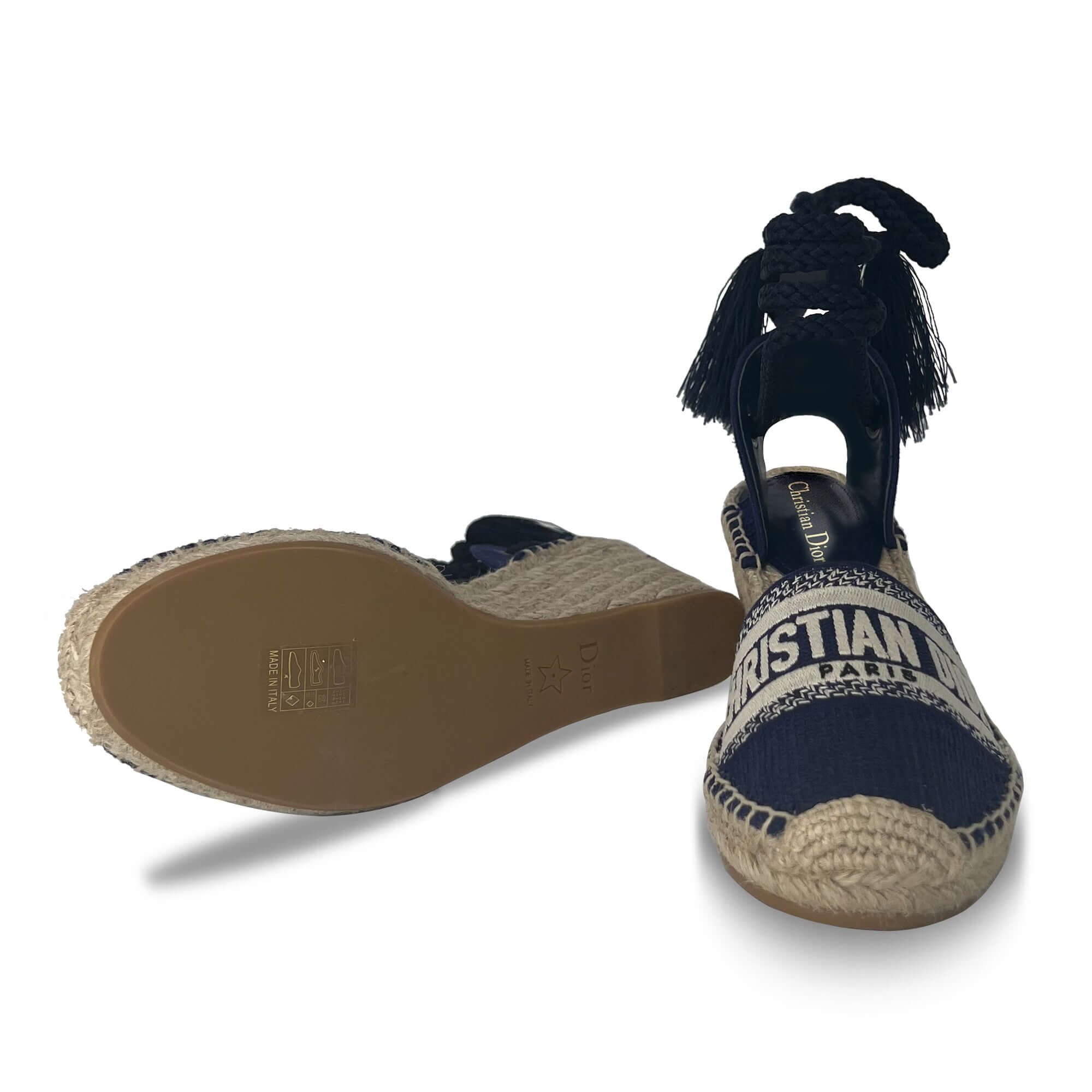 Dior printed fringe trim accent Espadrilles