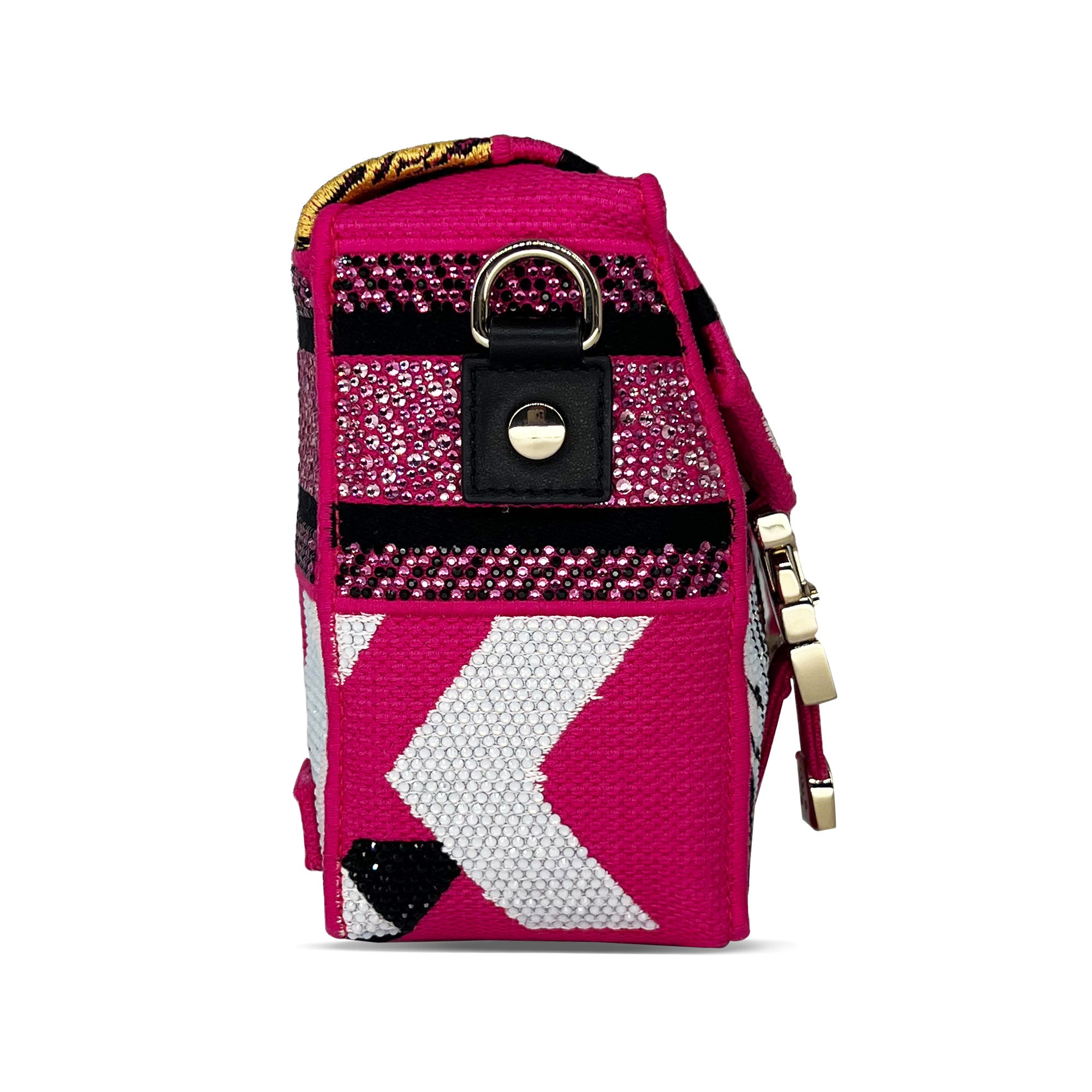 Dior camp bag pink/multicolour technical canvas with strass