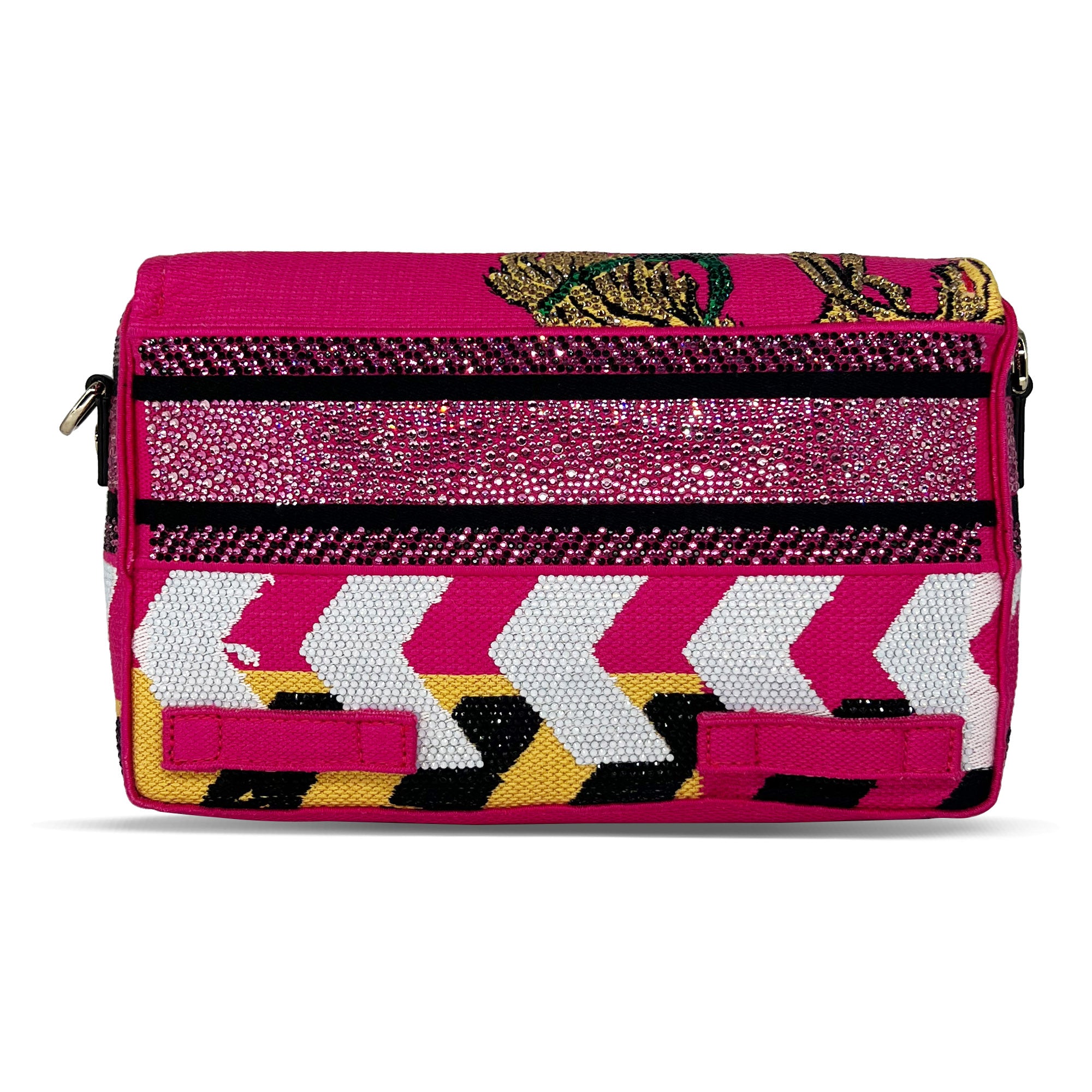 Dior camp bag pink/multicolour technical canvas with strass