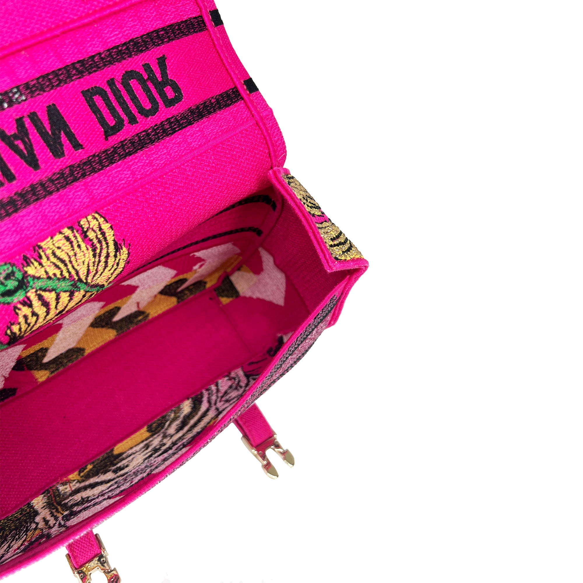 Dior camp bag pink/multicolour technical canvas with strass