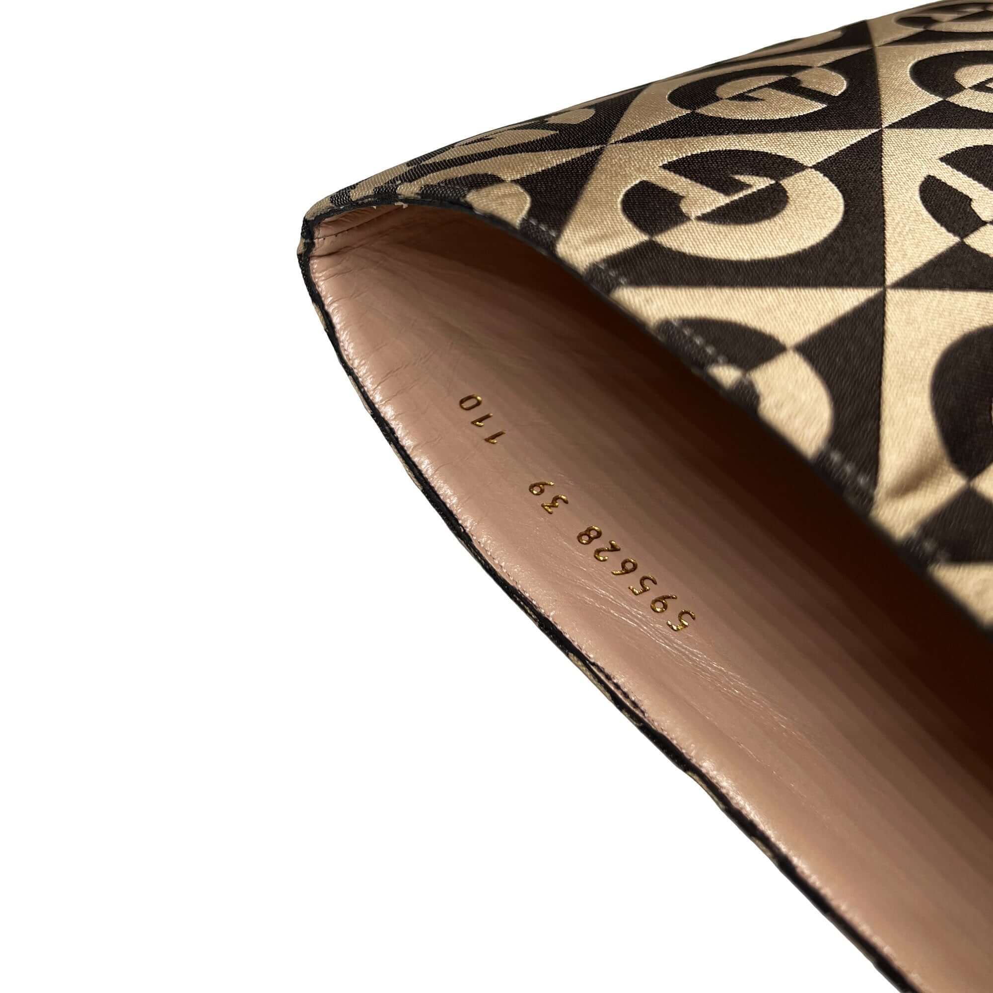 Gucci canvas logo high heel boots