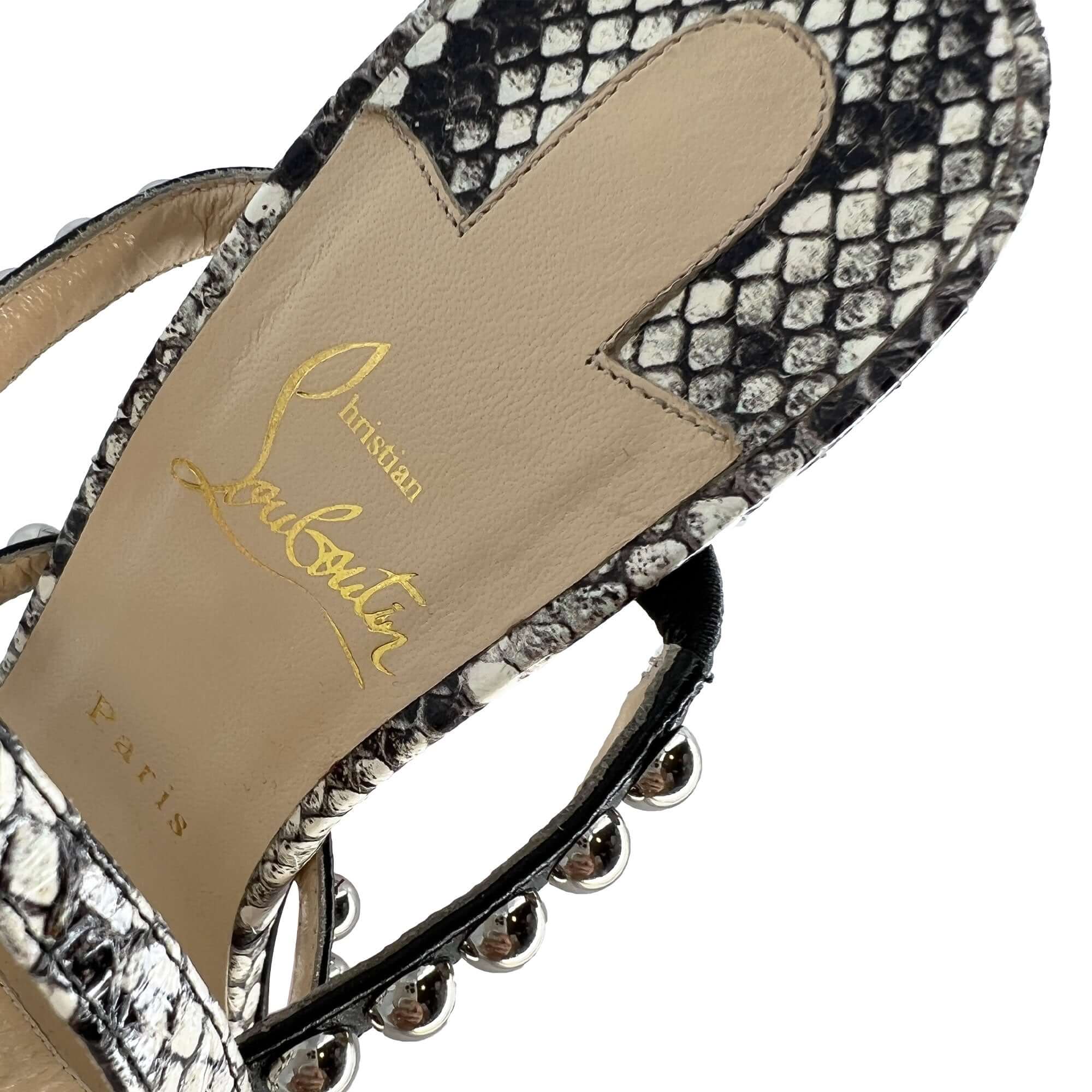 Christian Louboutin Galeria Leather and Snakeskin Sandals