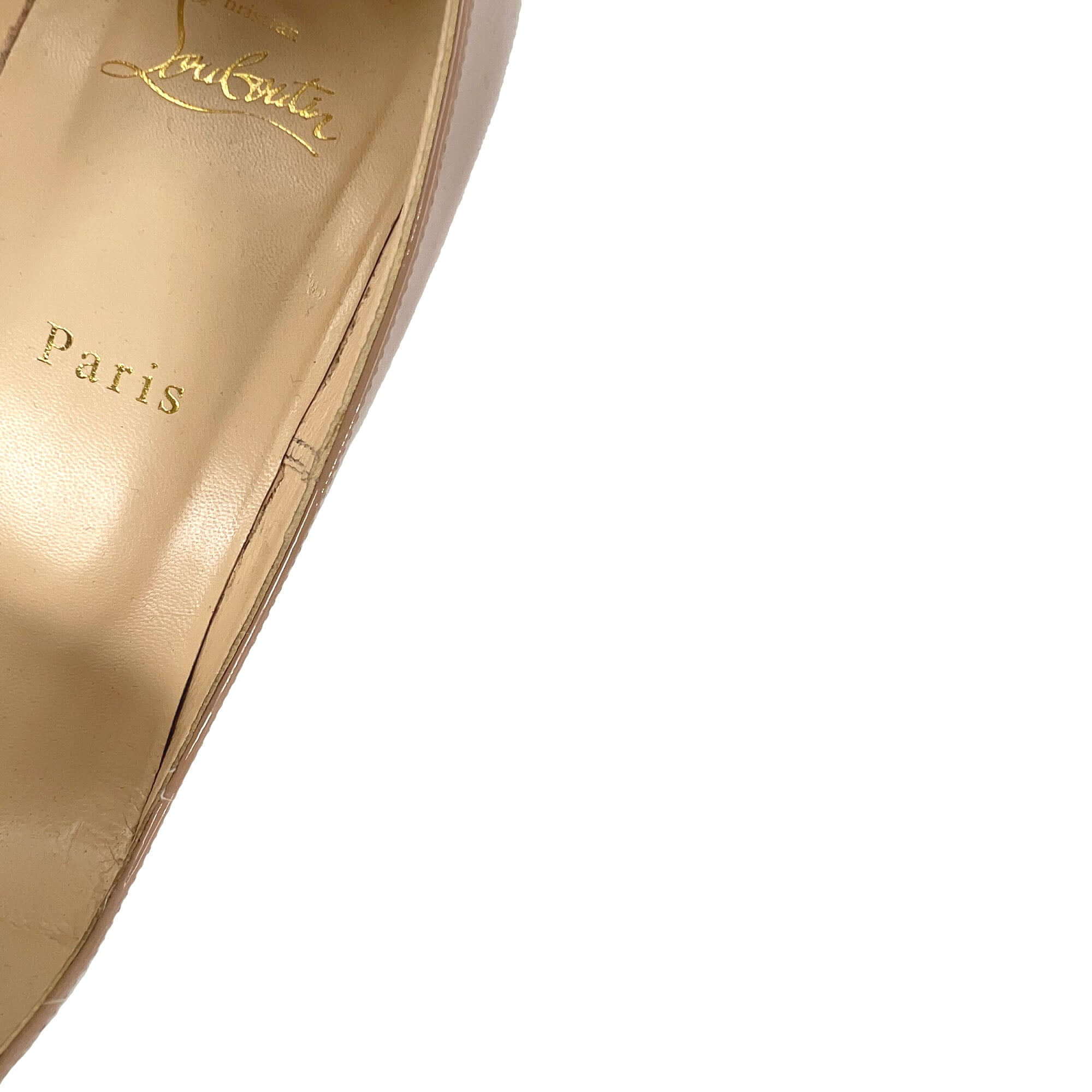 Christian Louboutin So Kate Nude Patent Leather Heels