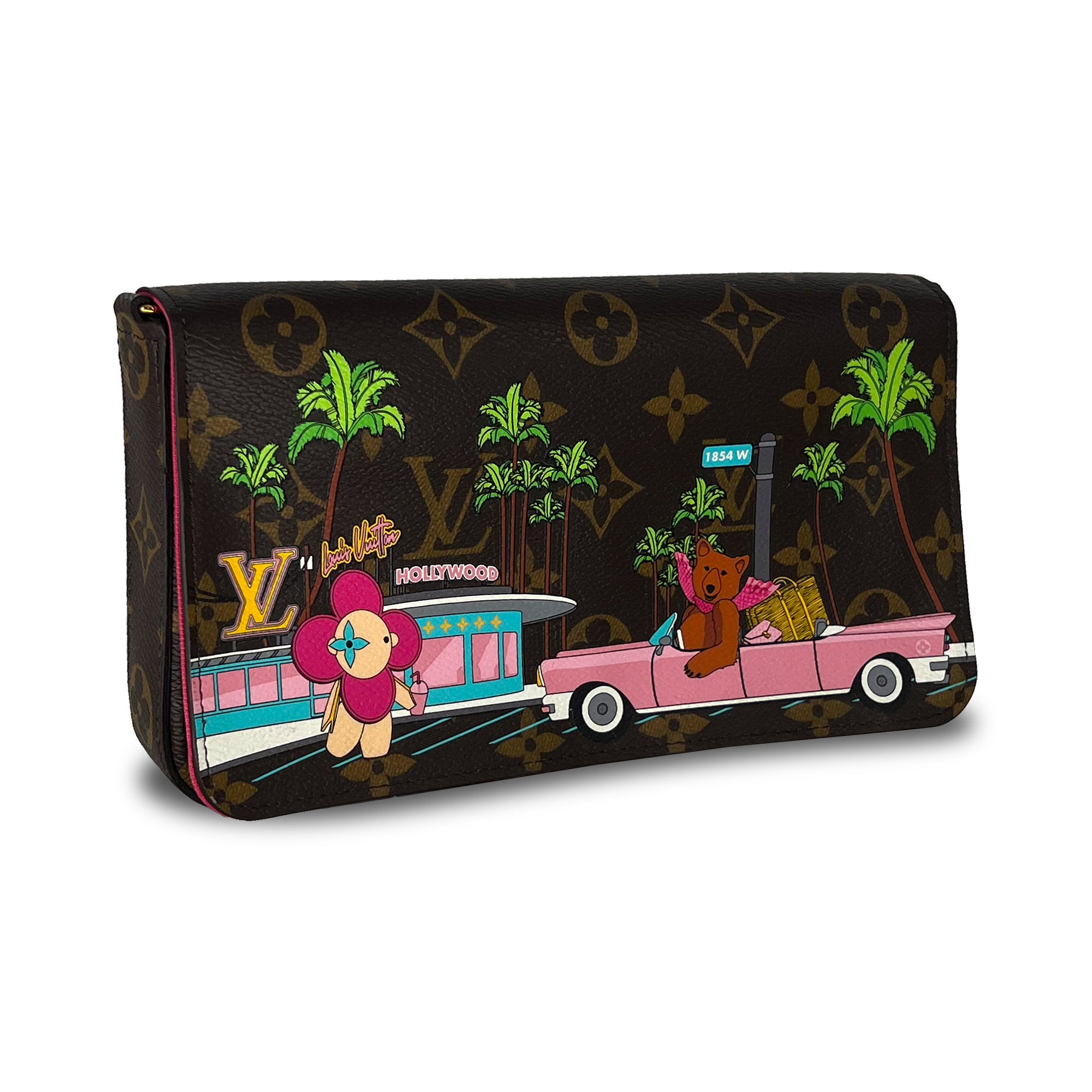 Louis Vuitton Monogram Christmas Animation pochette chain wallet