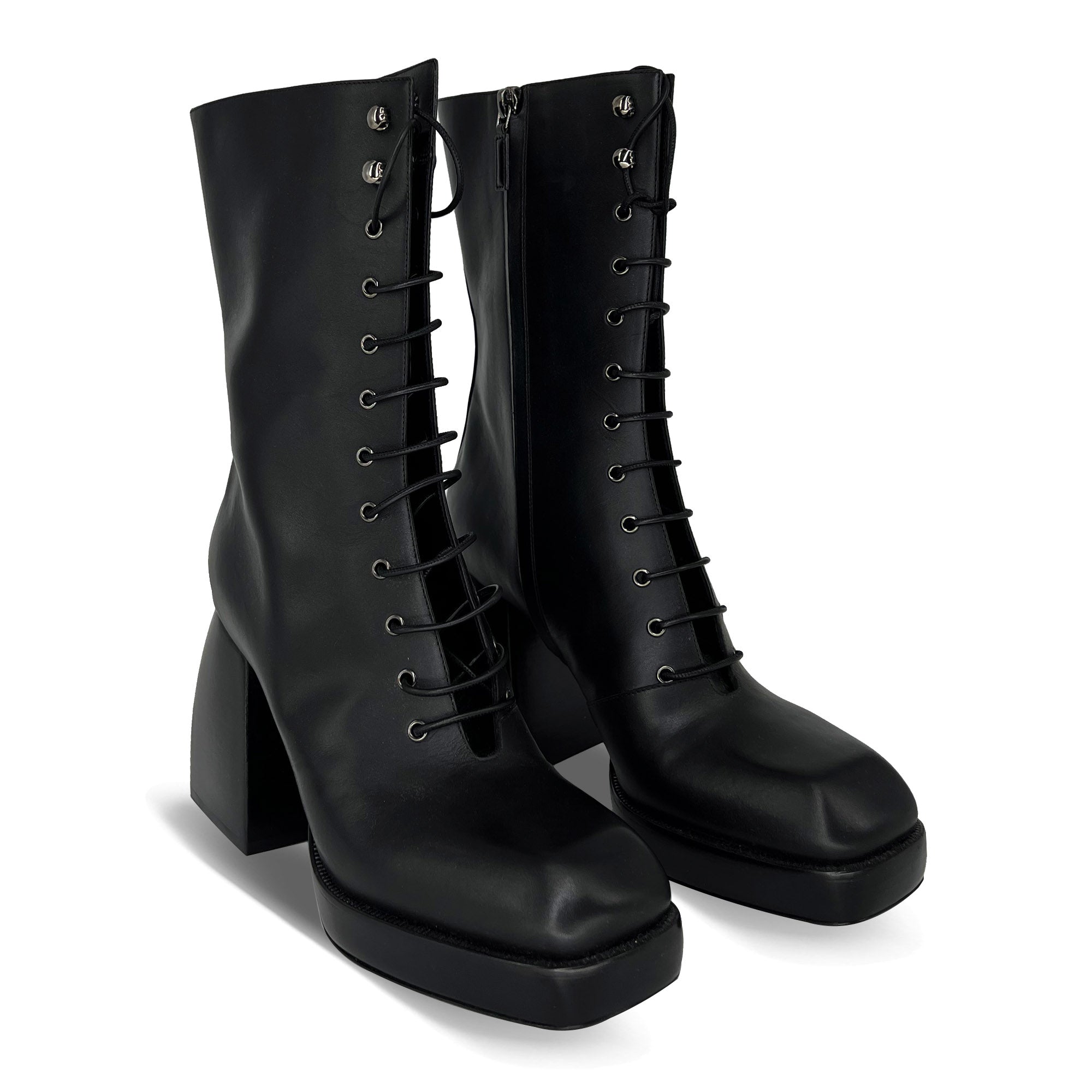 Nodaleto Bulla black lace-up high heel boots
