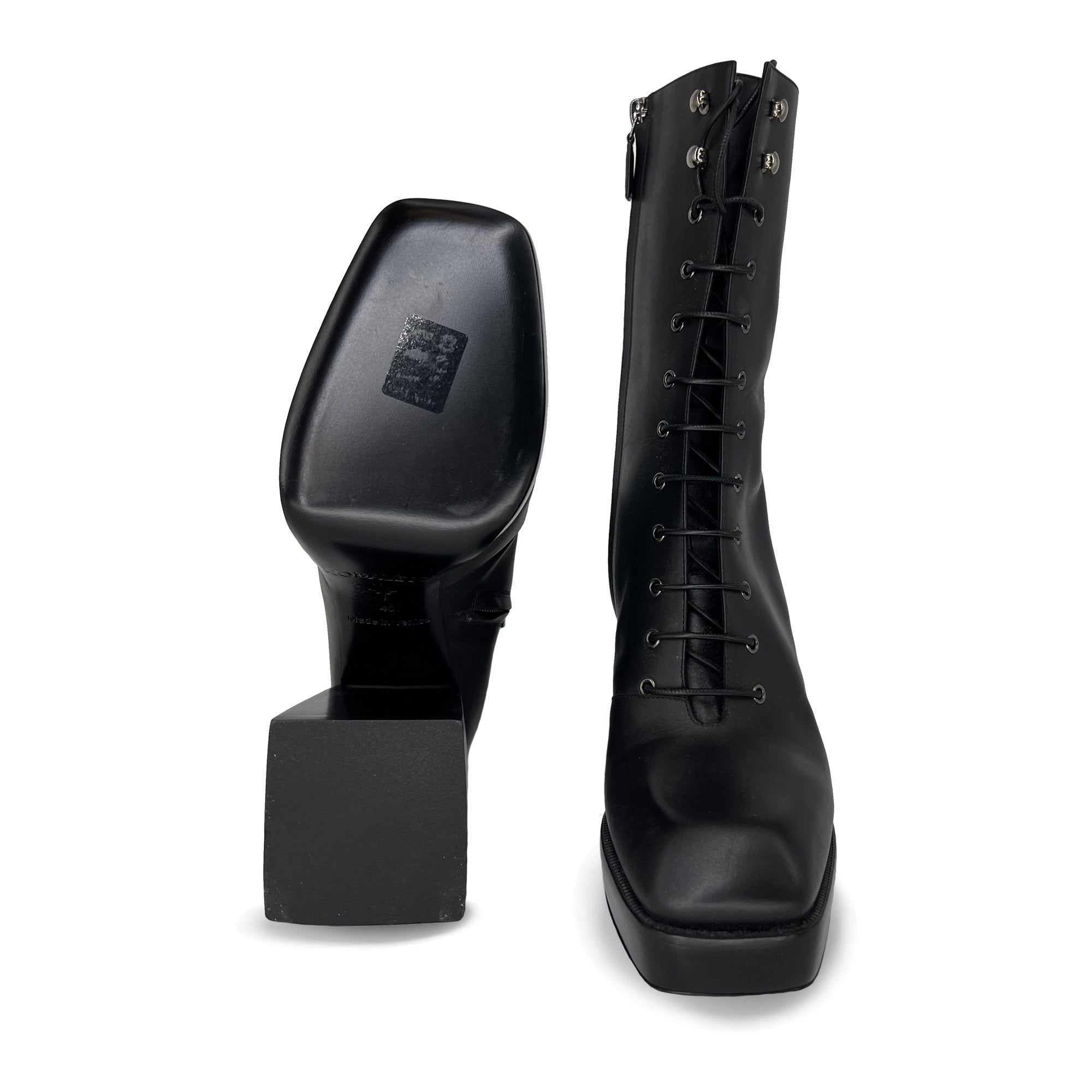 Nodaleto Bulla black lace-up high heel boots