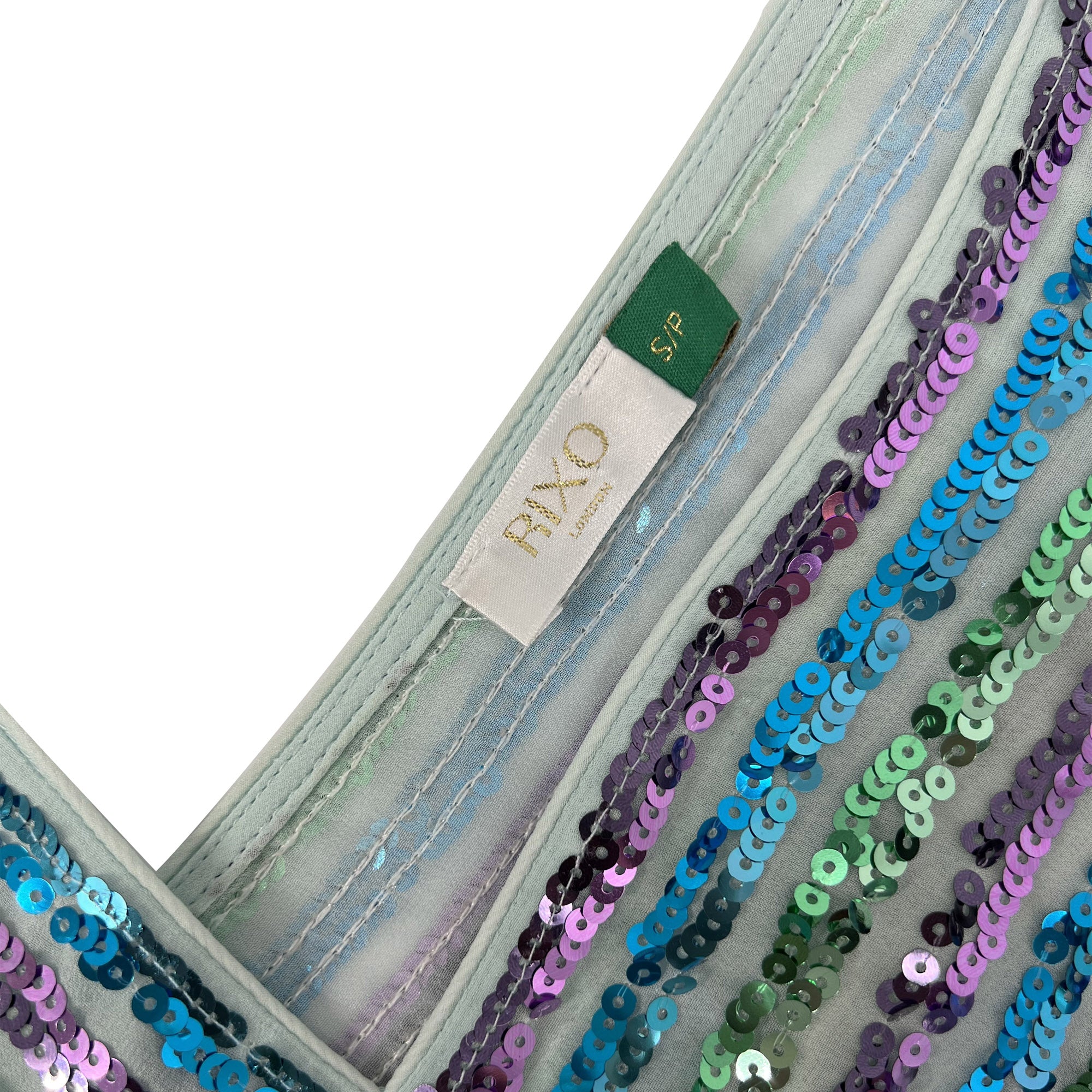 RIXO LONDON - Emmy multi stripe sequin dress