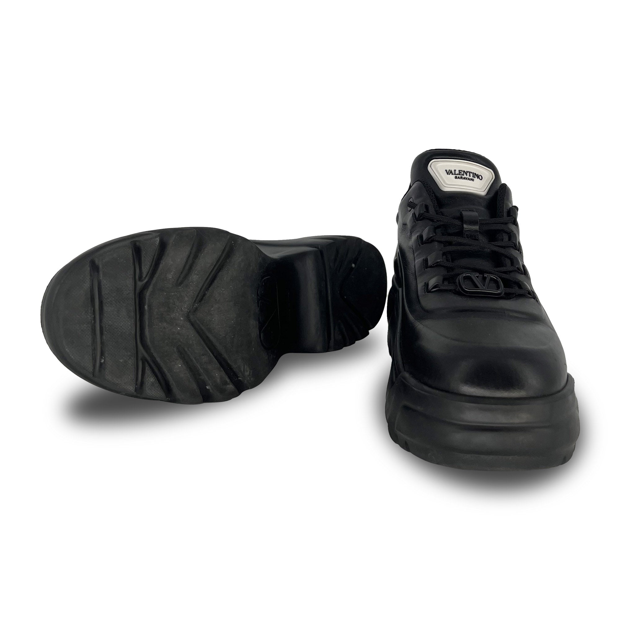 Valentino Garavani Black Platform Chunky Sneakers