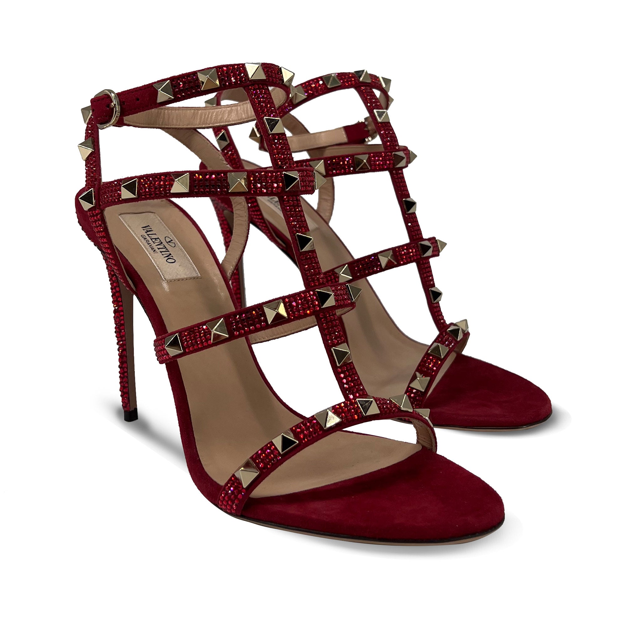 Valentino Garavani rockstud red leather sandals
