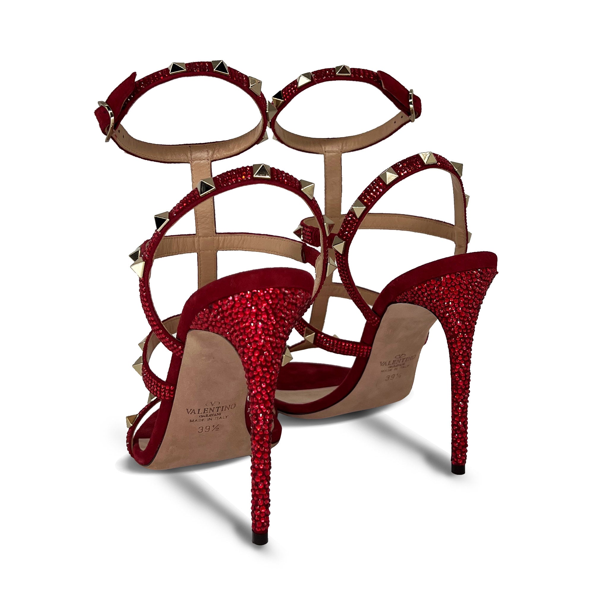 Valentino Garavani rockstud red leather sandals
