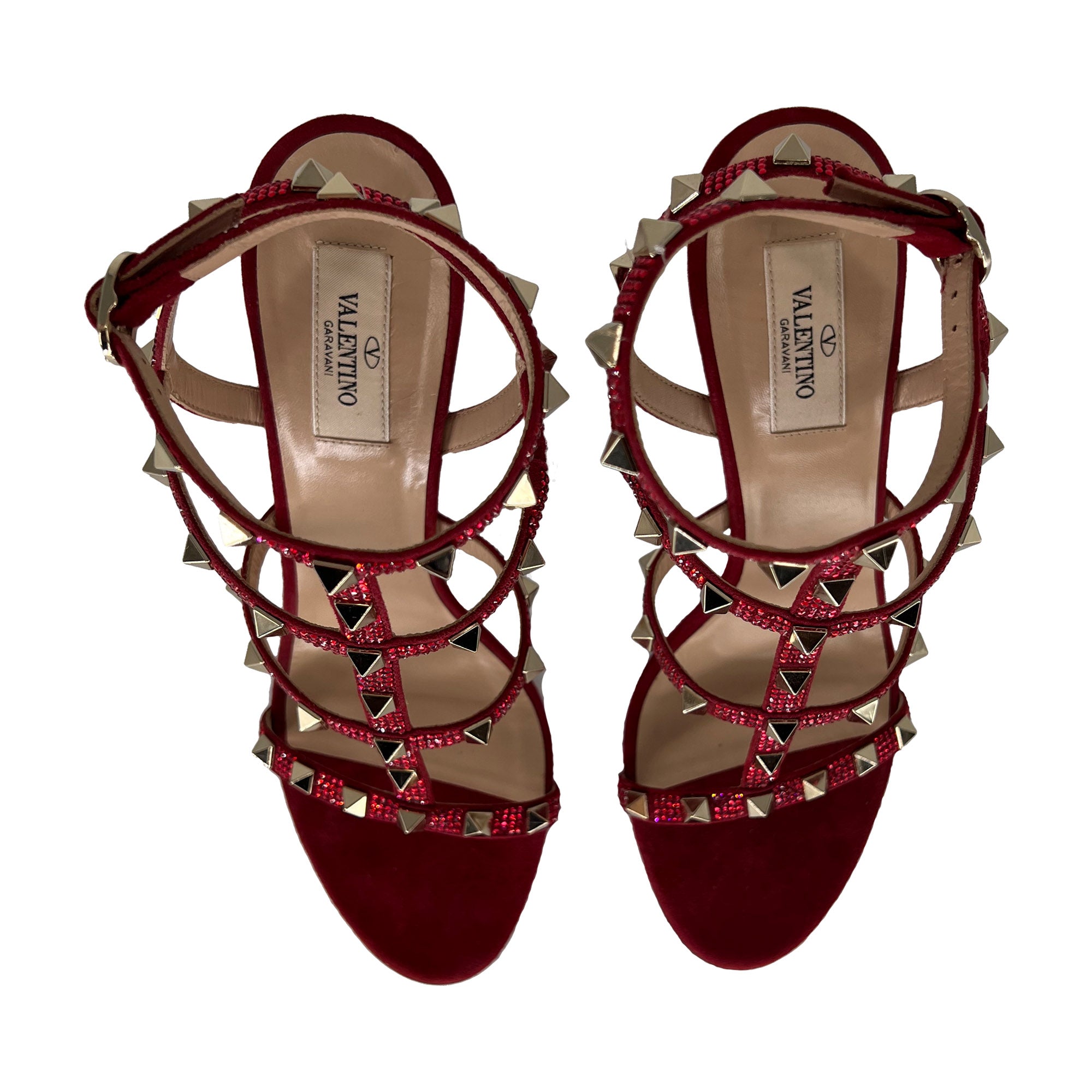 Valentino Garavani rockstud red leather sandals