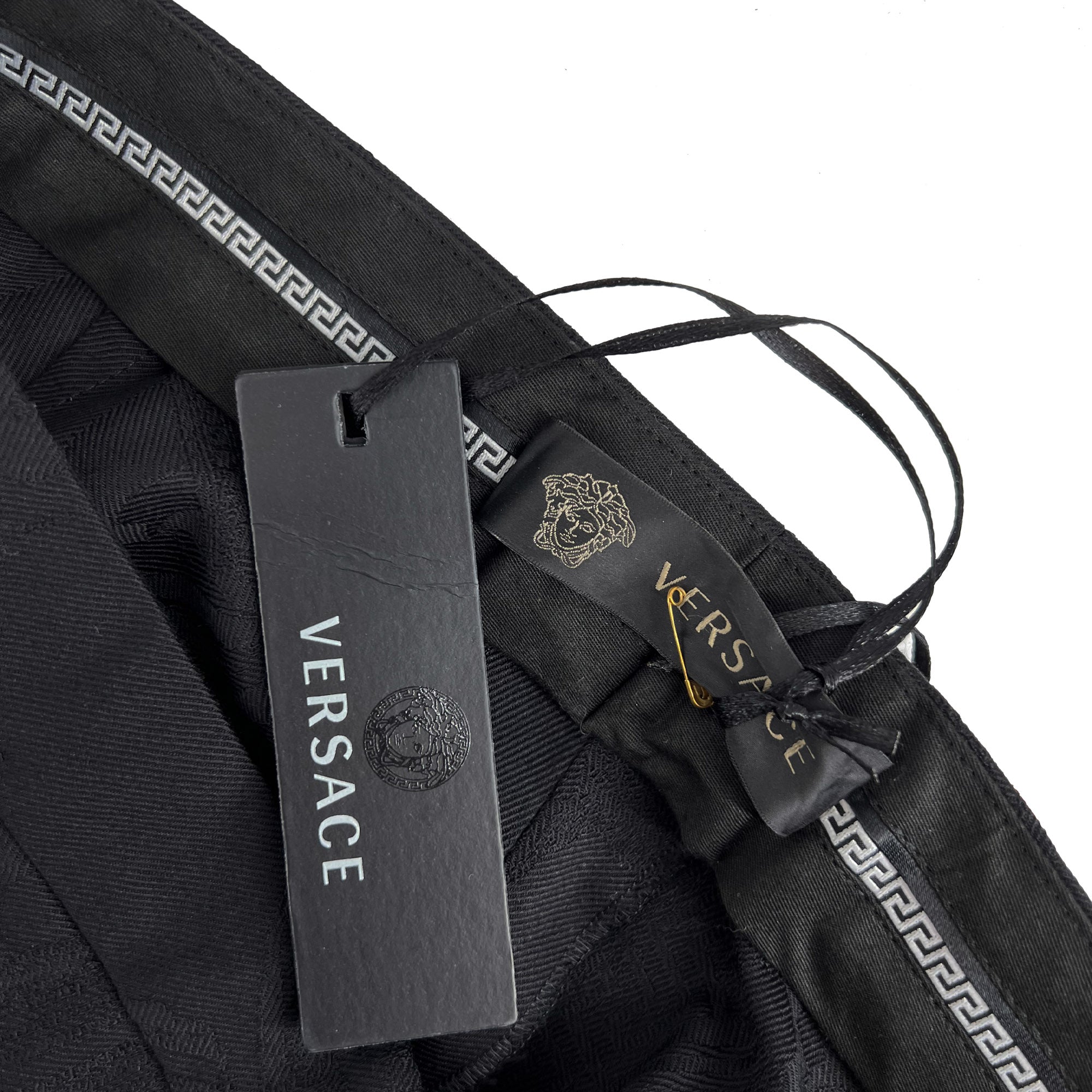Versace Black Pattern Trousers