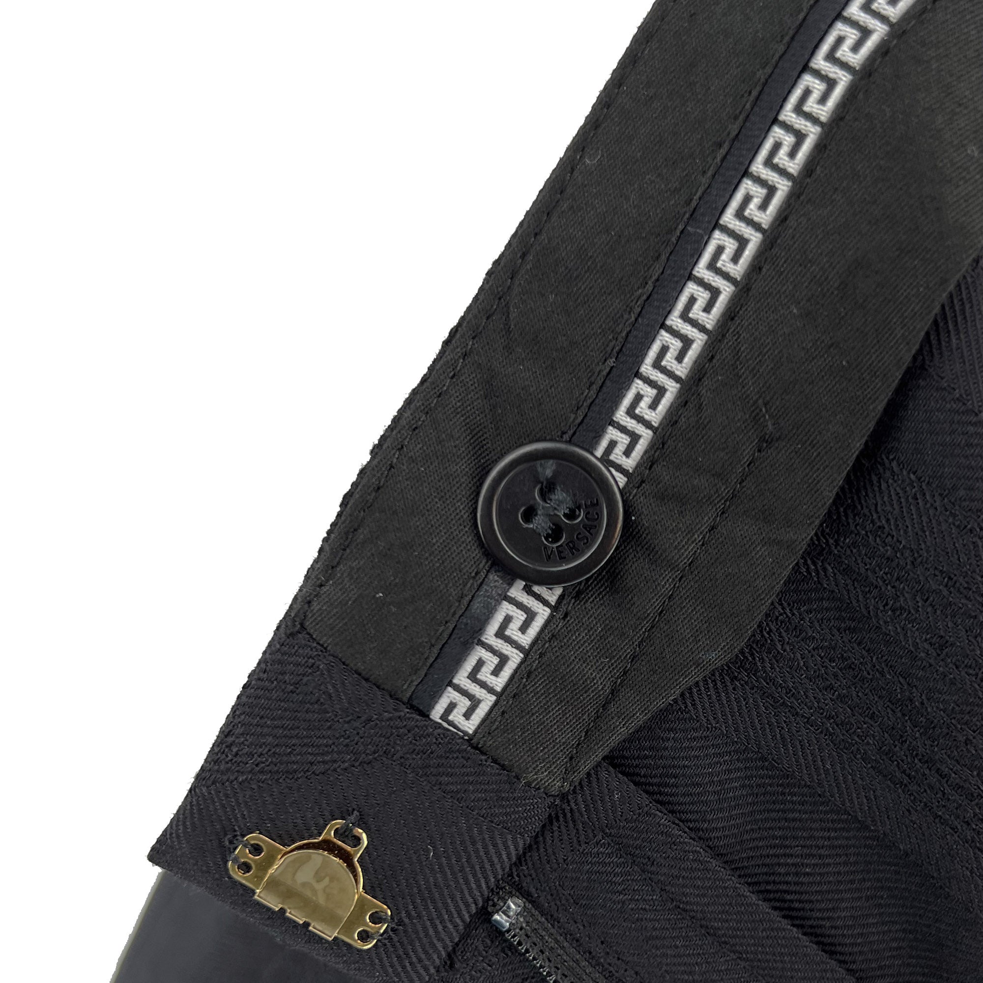Versace Black Pattern Trousers