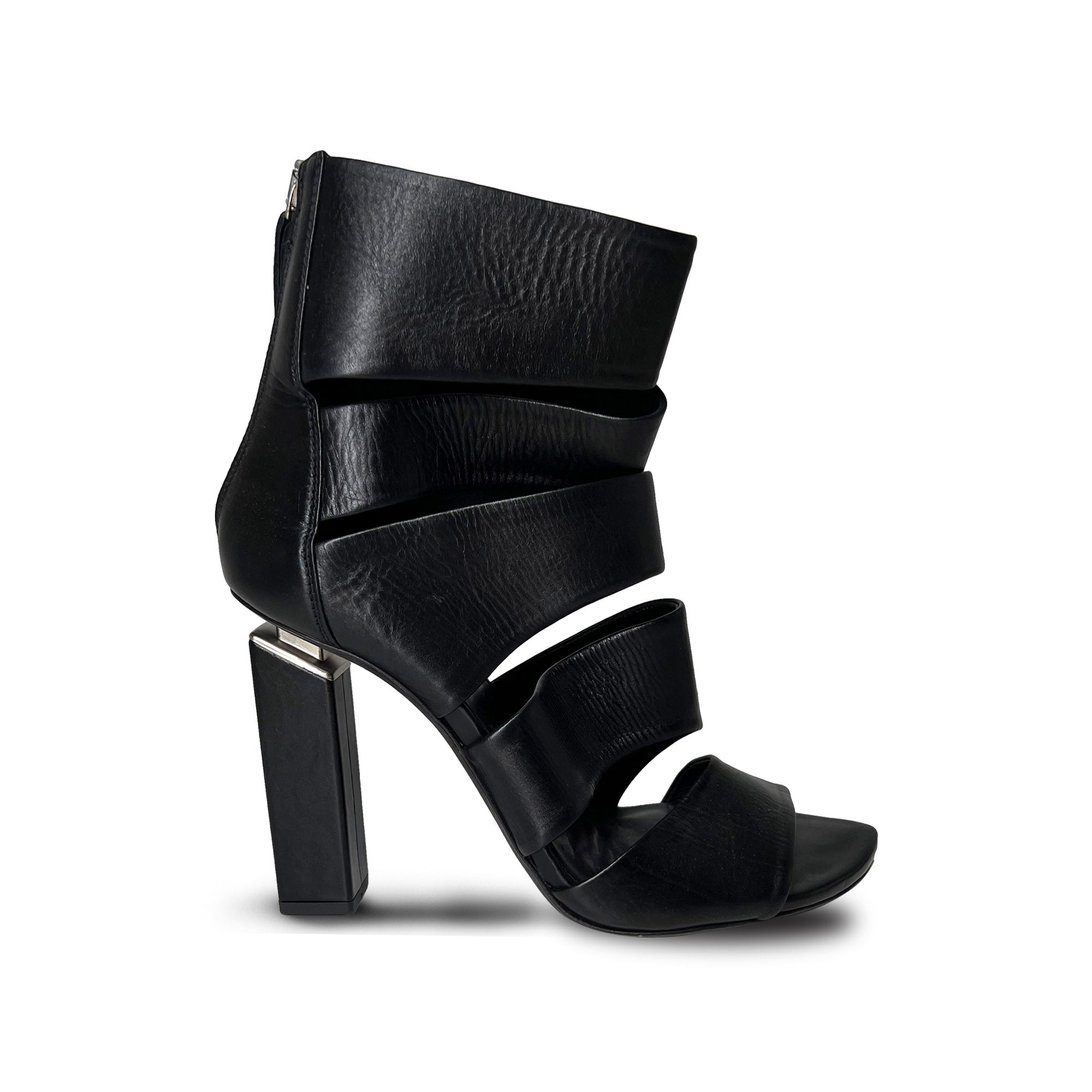 Vic Matie leather high heel sandals black