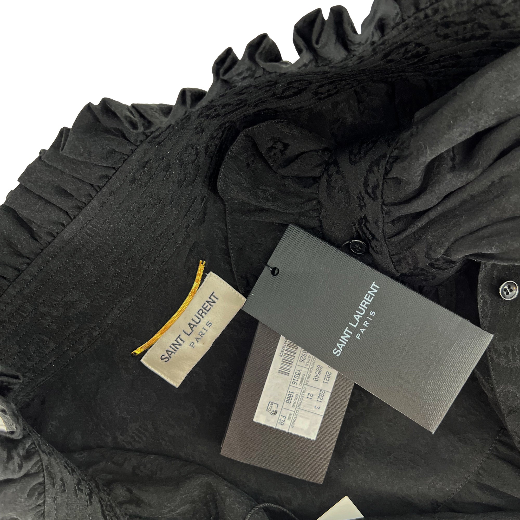 Saint Laurent High Neck Paisley Pattern Dress