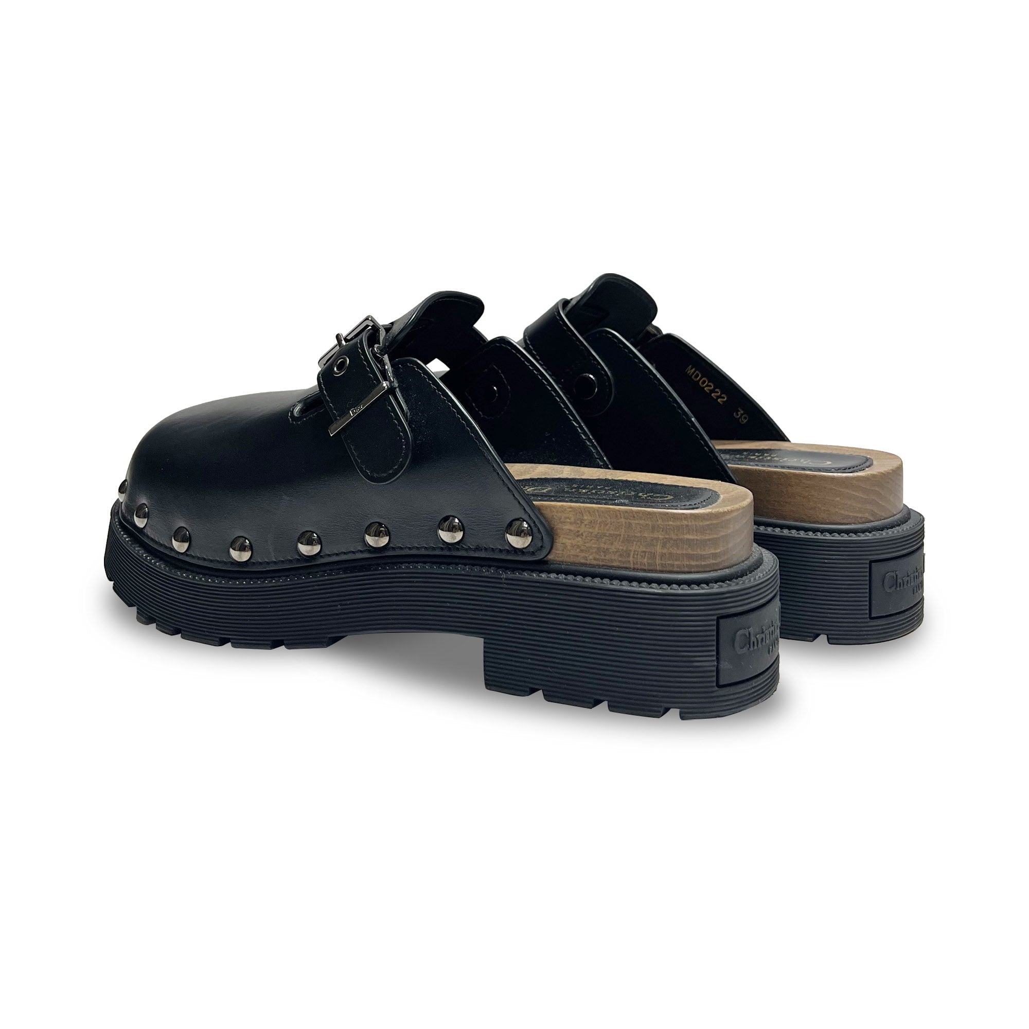 Christian Dior Black Leather Mules & Clogs