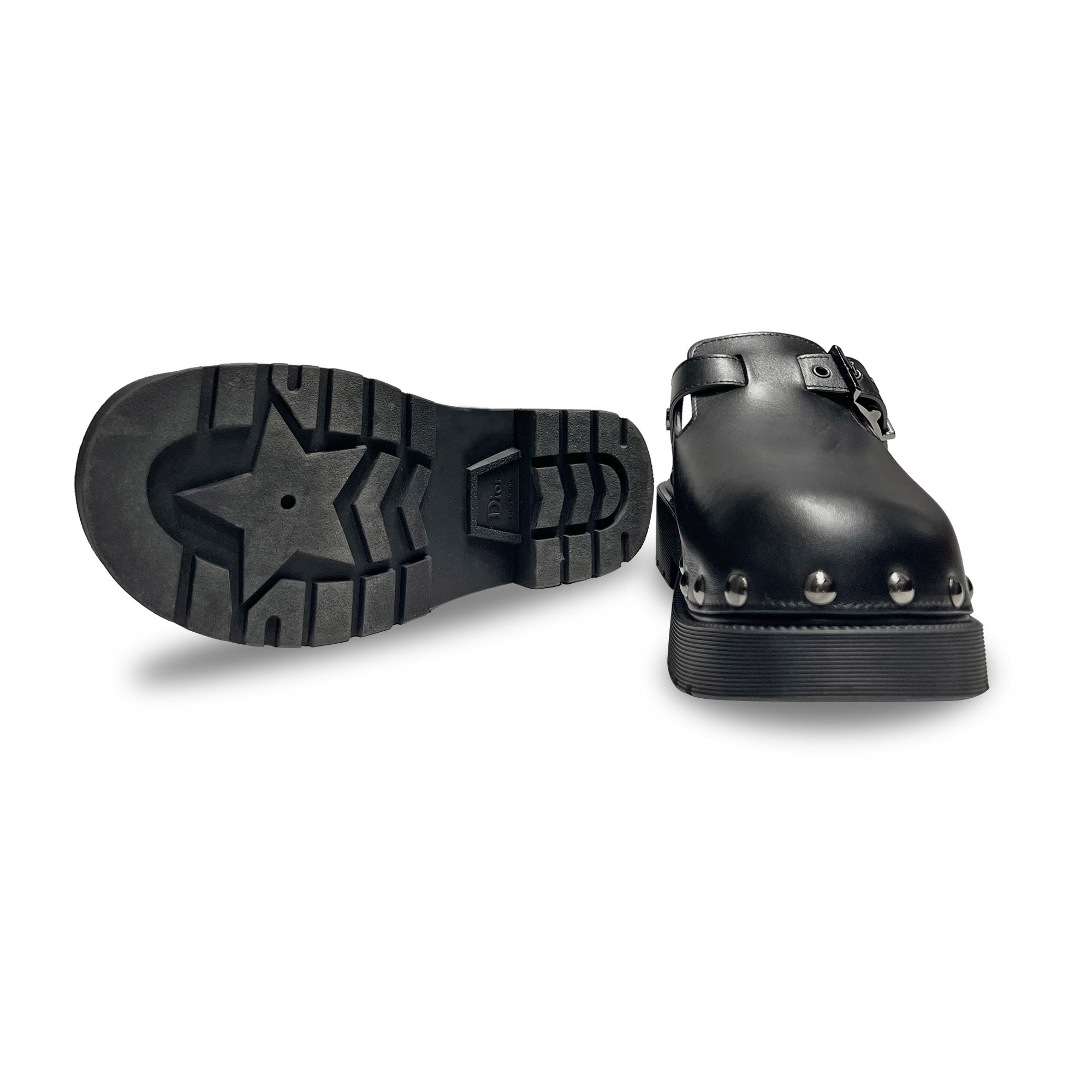 Christian Dior Black Leather Mules & Clogs