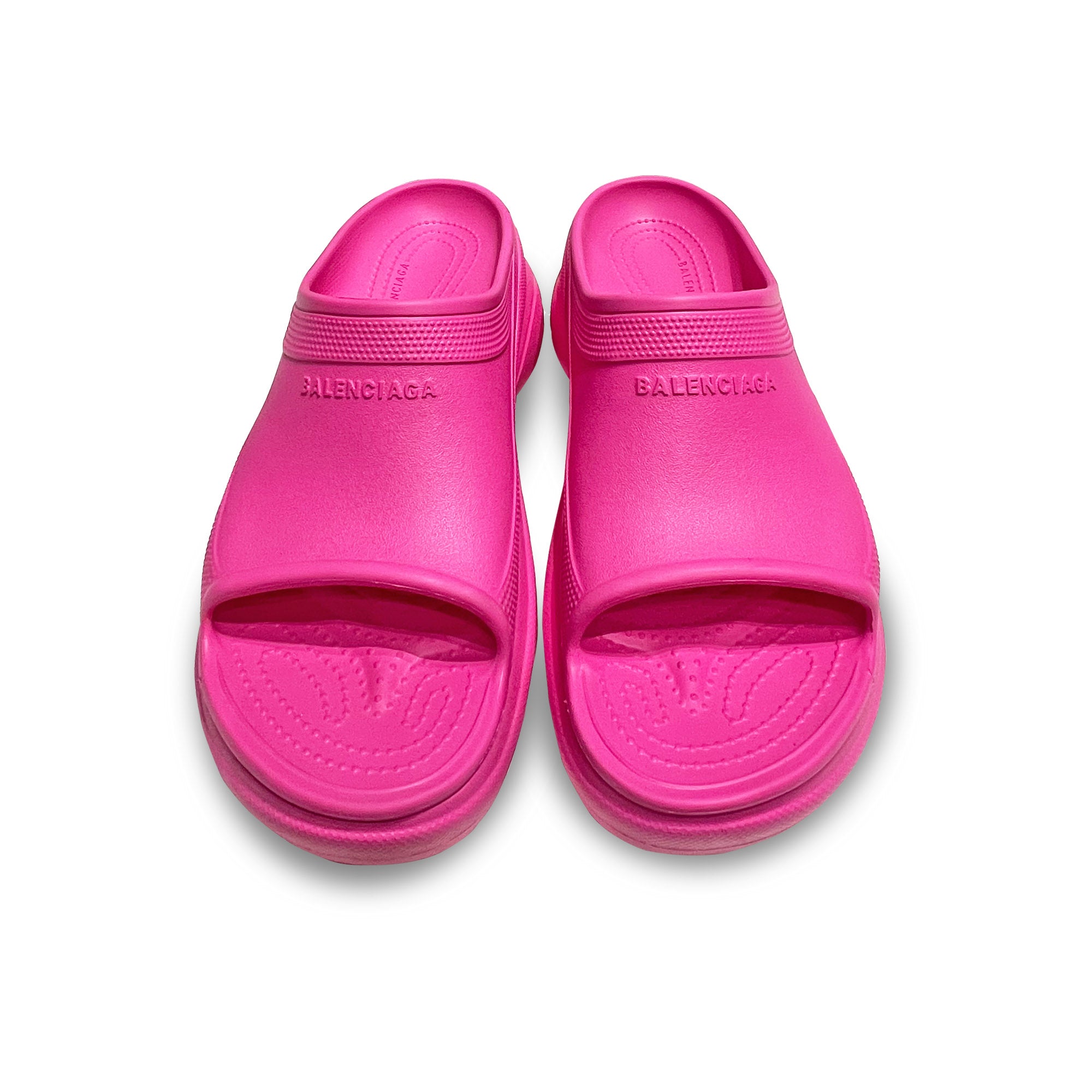 BaLenciaga Pink Pool Crocs Slide Sandals