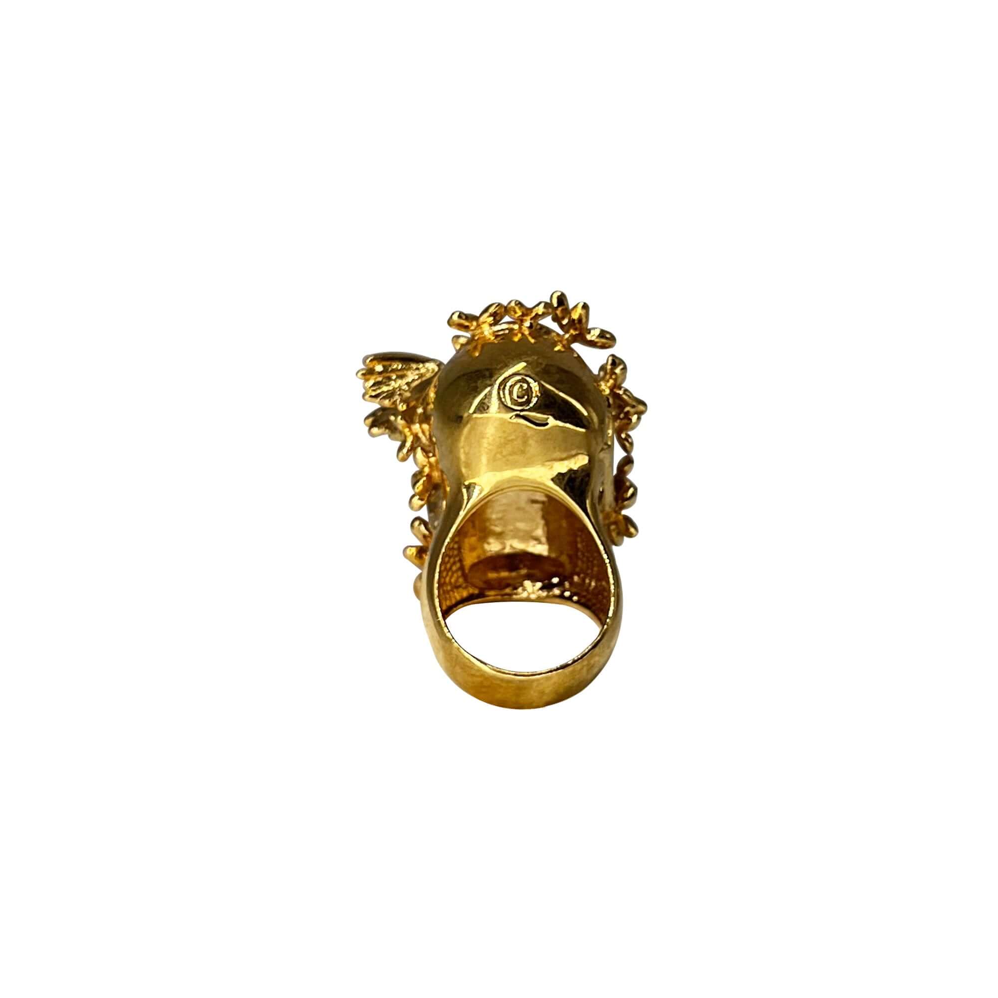 Alexander McQueen butterfly/flower gold ring