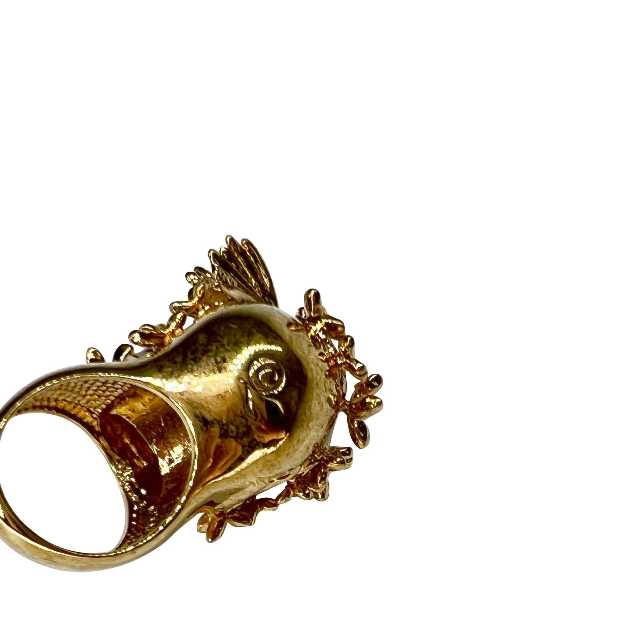 Alexander McQueen butterfly/flower gold ring